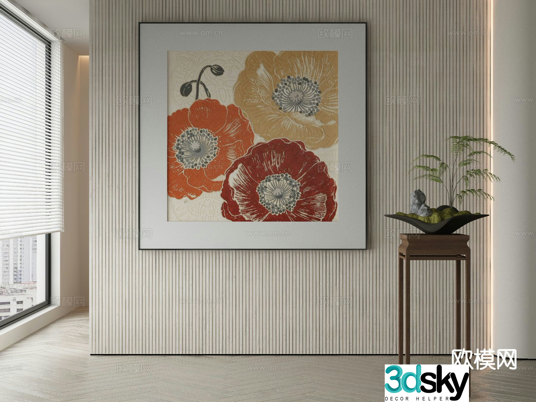 Modern art painting texture painting decorative painting 3d model