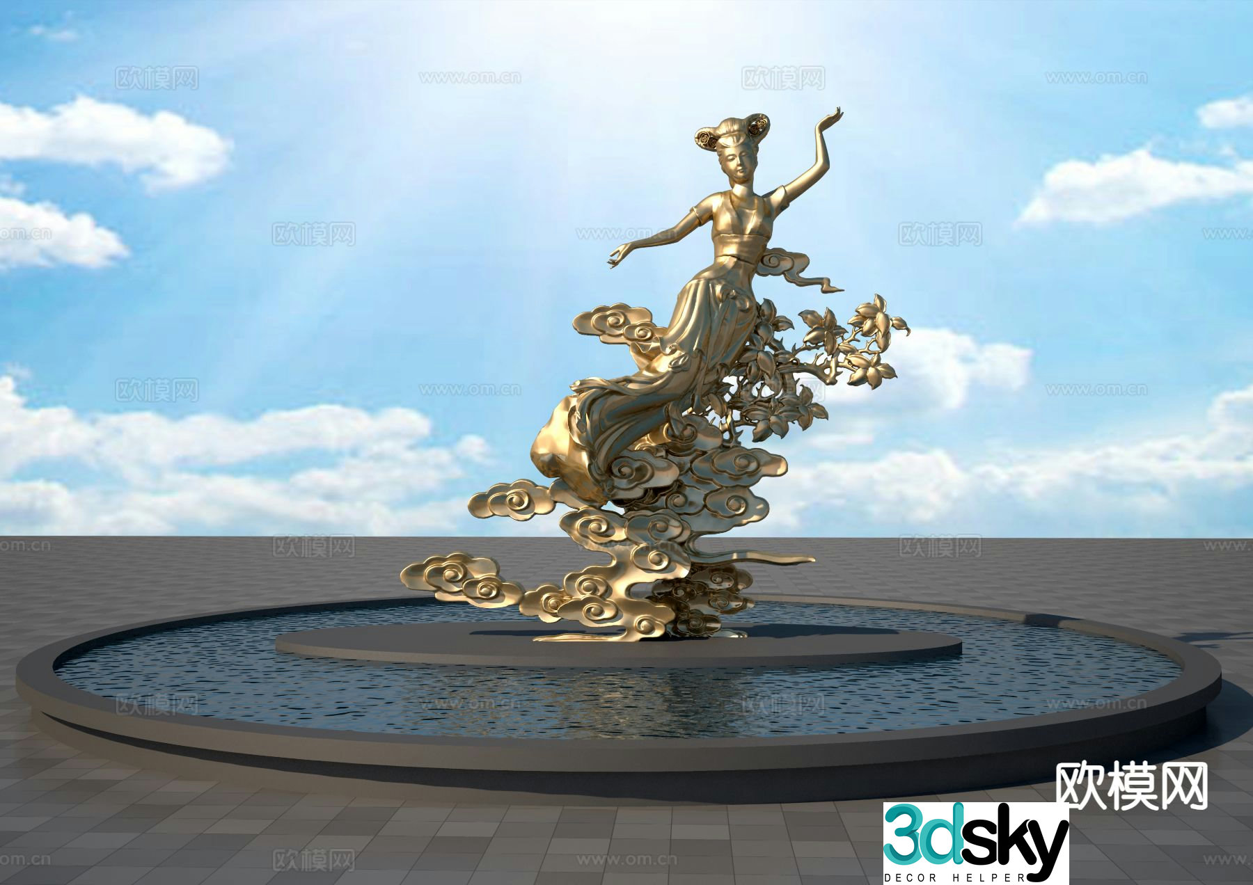 Chinese fairy sculpture 3d model