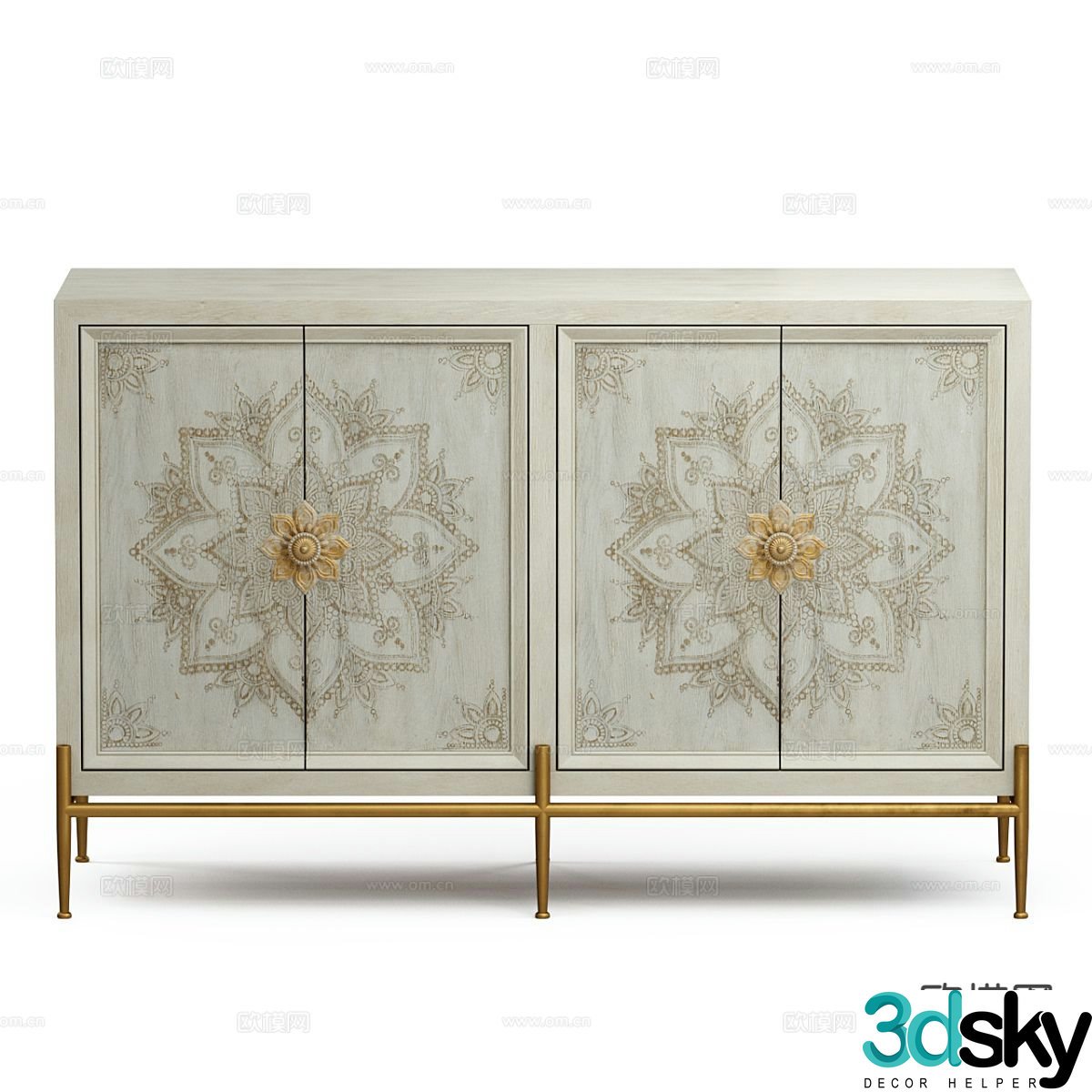French side cabinet entrance cabinet 3d model