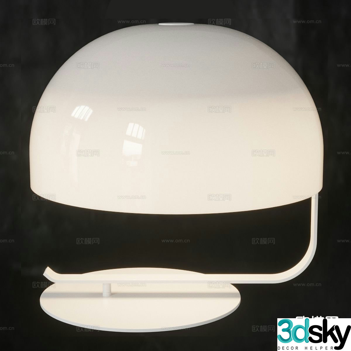 Mushroom lamp acrylic table lamp 3d model
