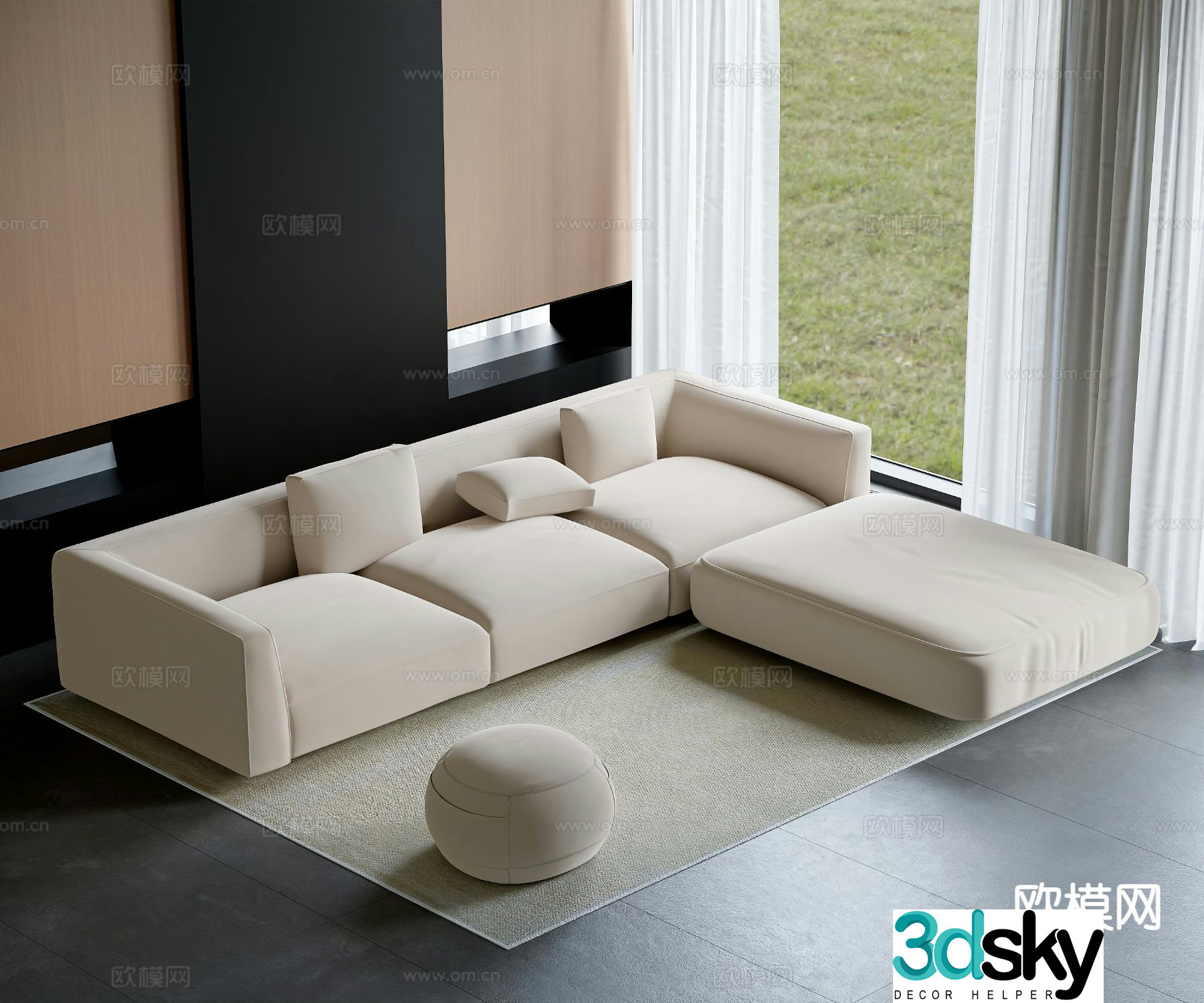 Italian multi-person sofa 3D model