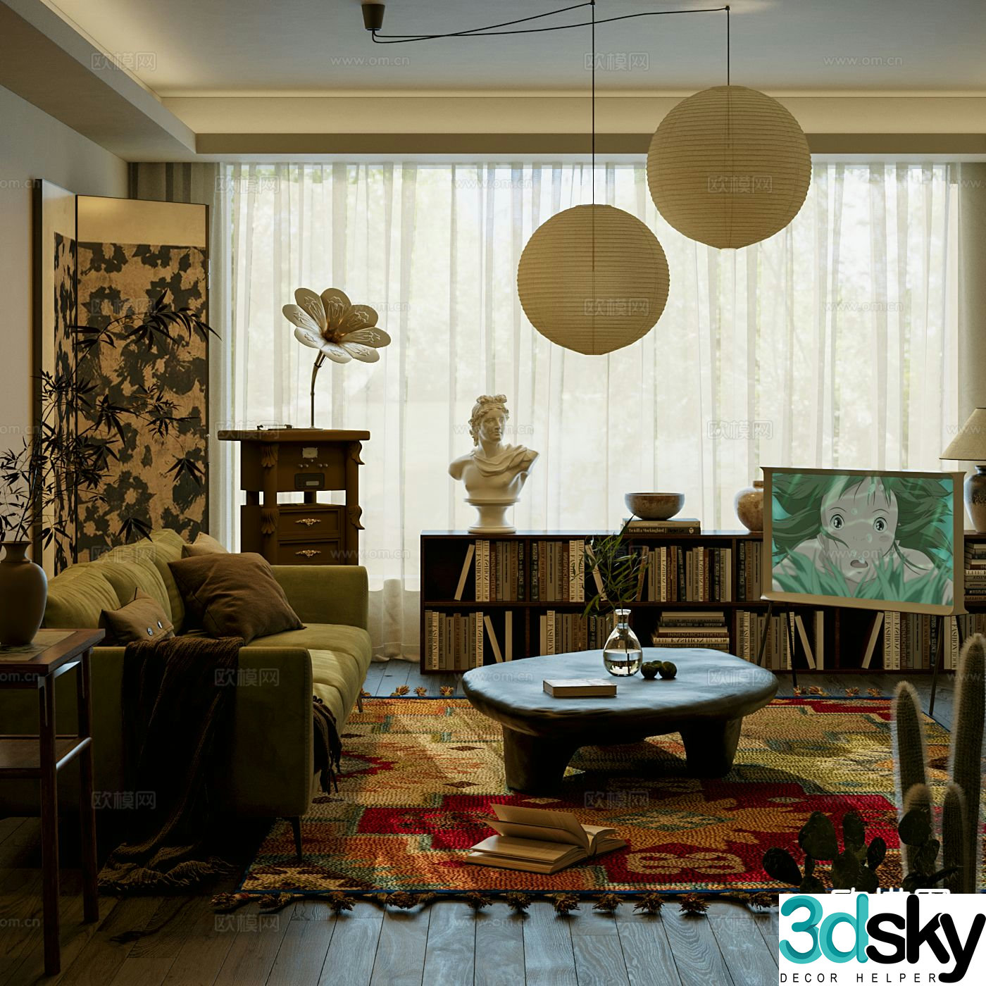 Medieval style living room 3D model