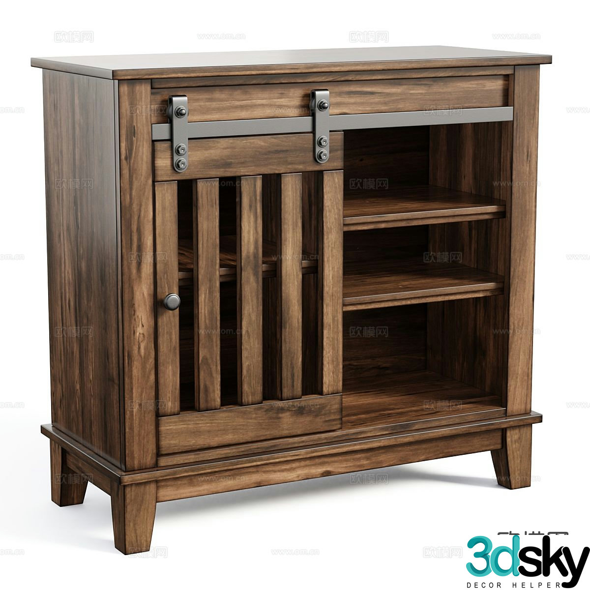 Wabi-sabi shoe cabinet low cabinet 3d model