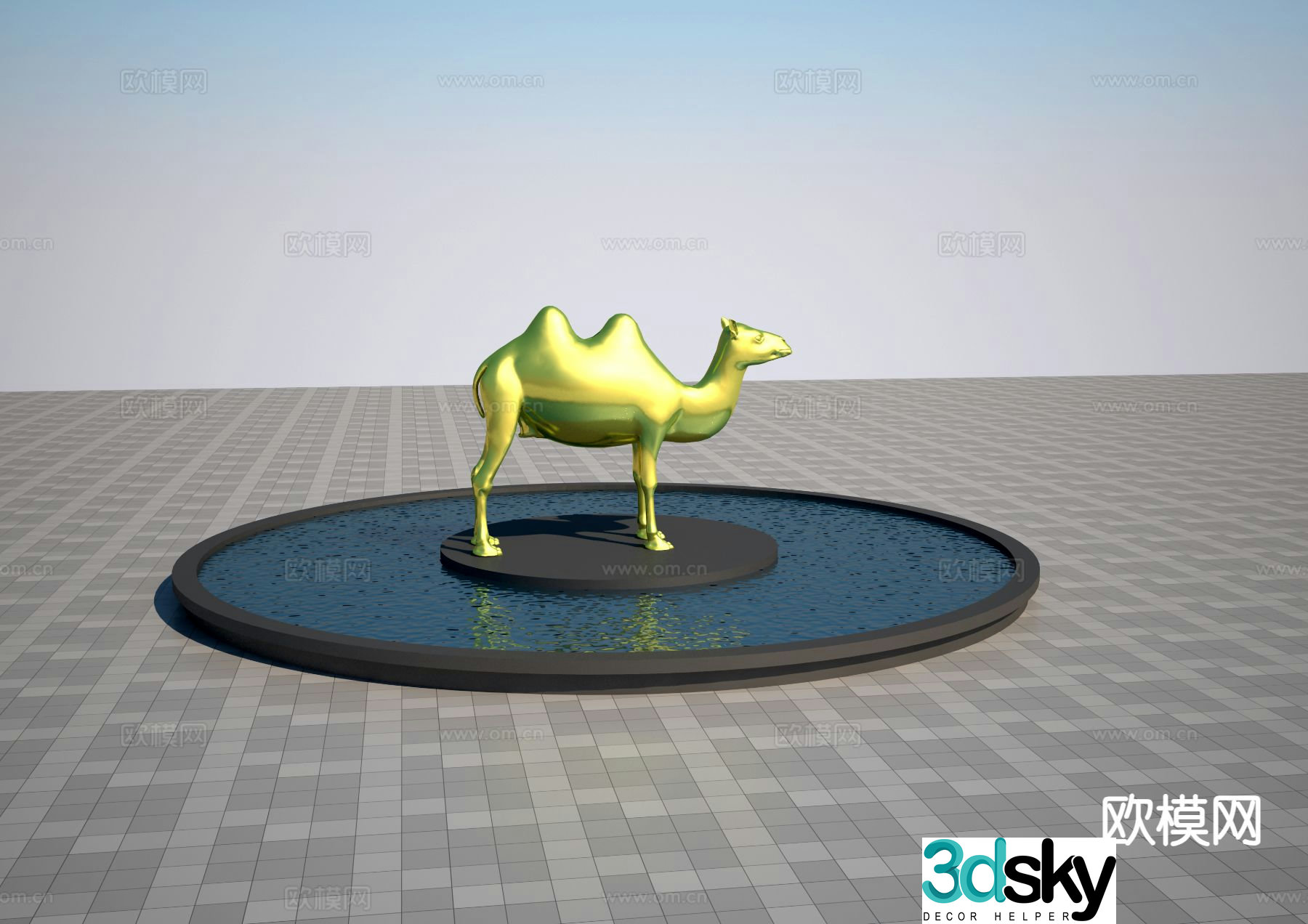 Desert boat sculpture camel sculpture 3d model