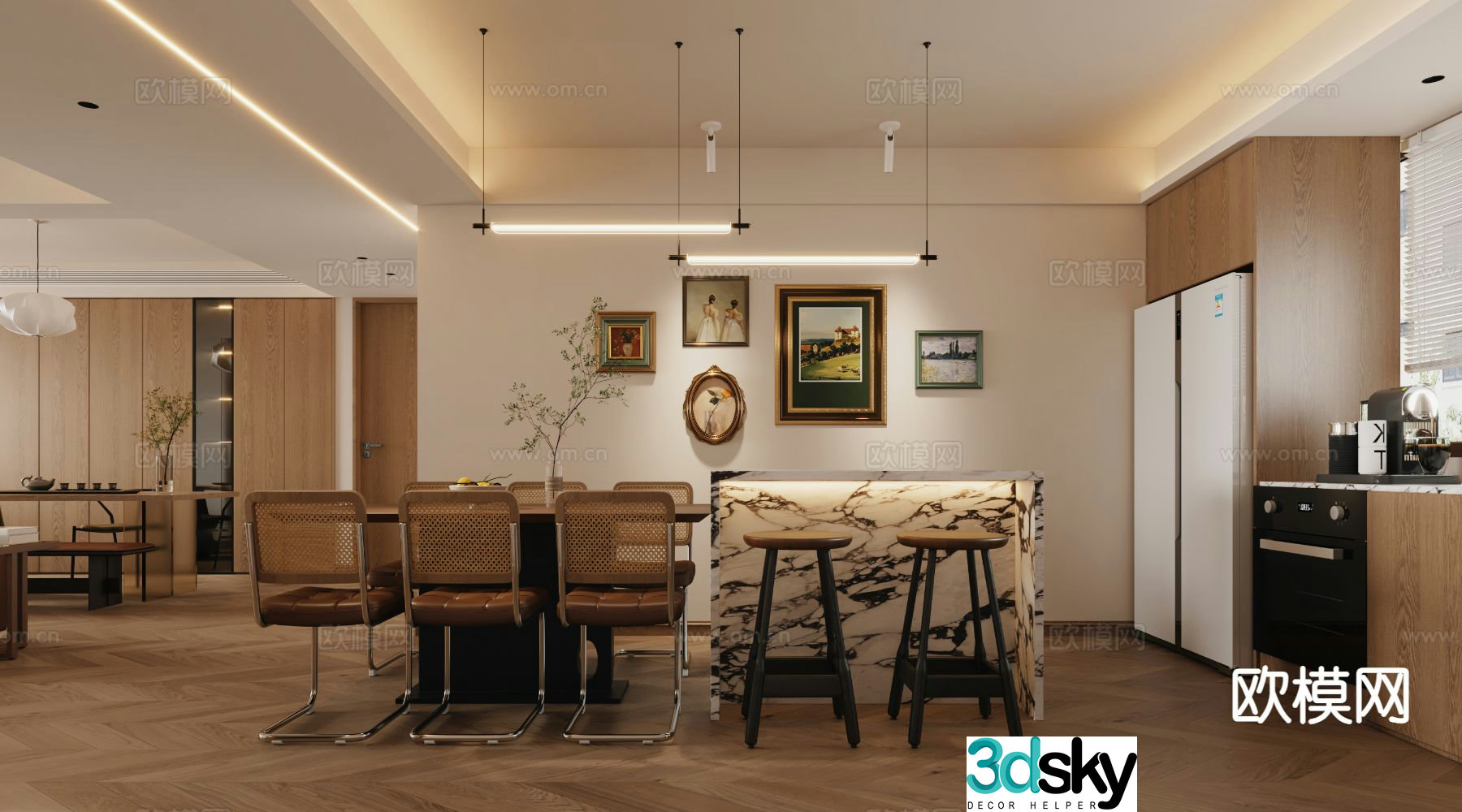 3D model of medieval island restaurant