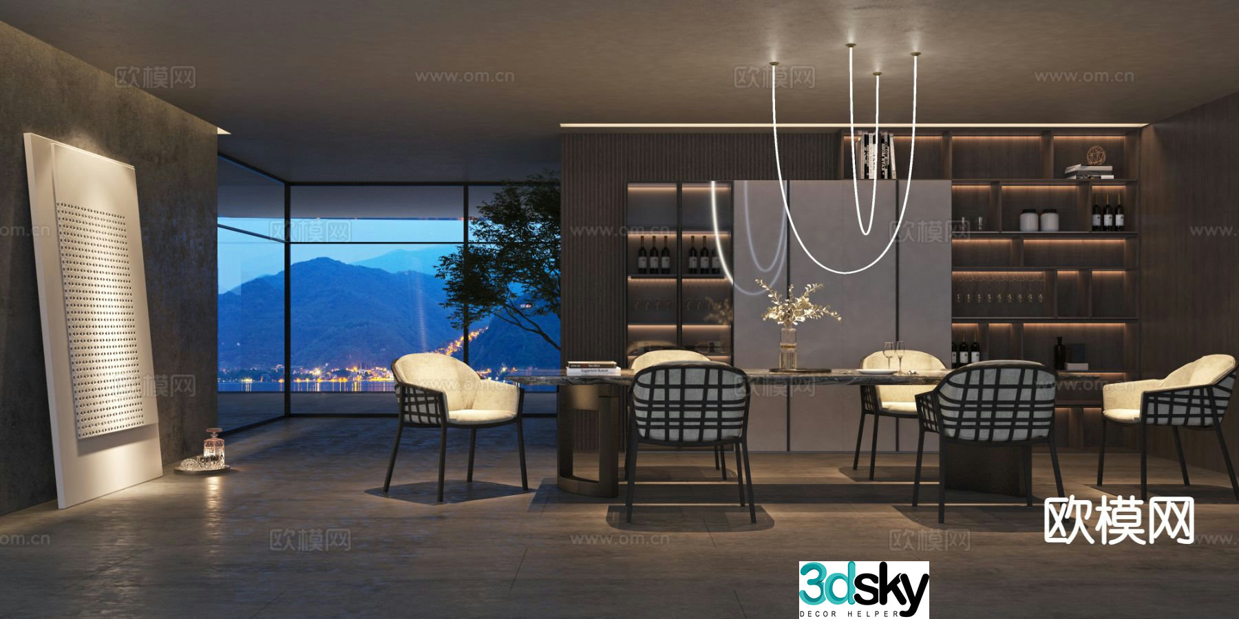 Wabiji Wind Restaurant Villa Restaurant 3D model