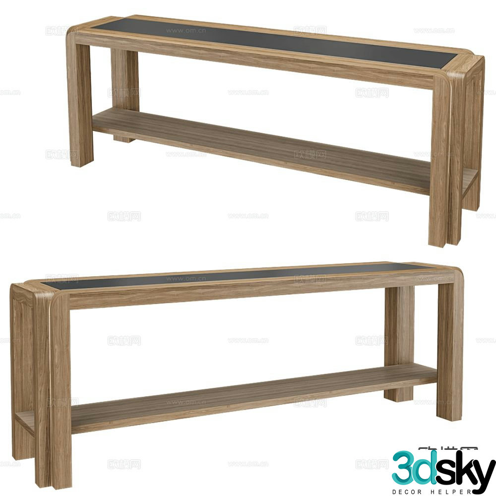 Modernature table table bench 3d model