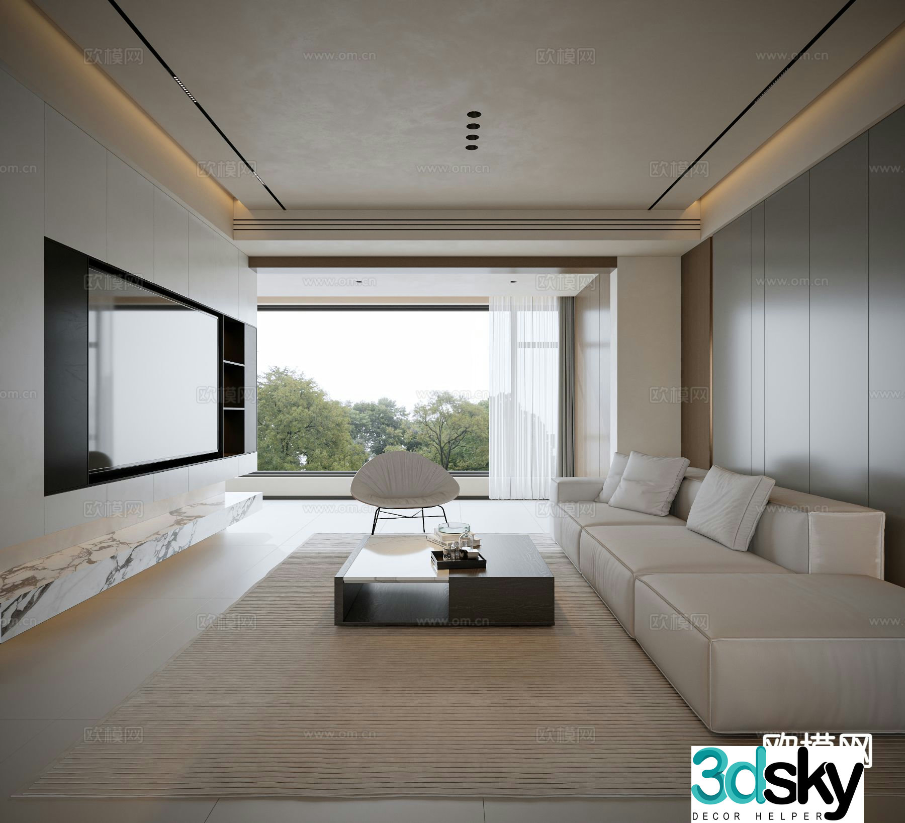 Modern living room 3d model