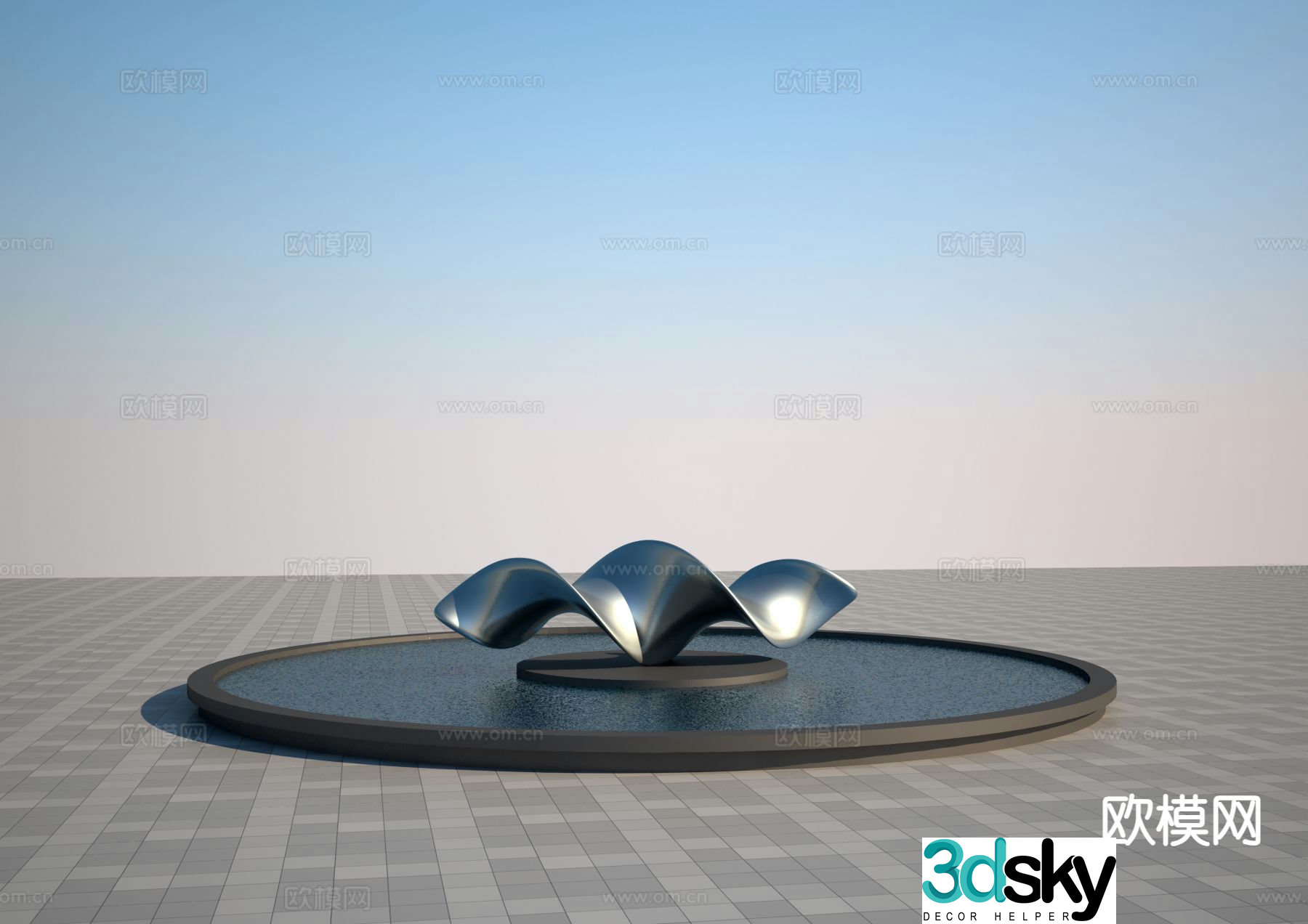 Abstract geometric sculpture 3d model