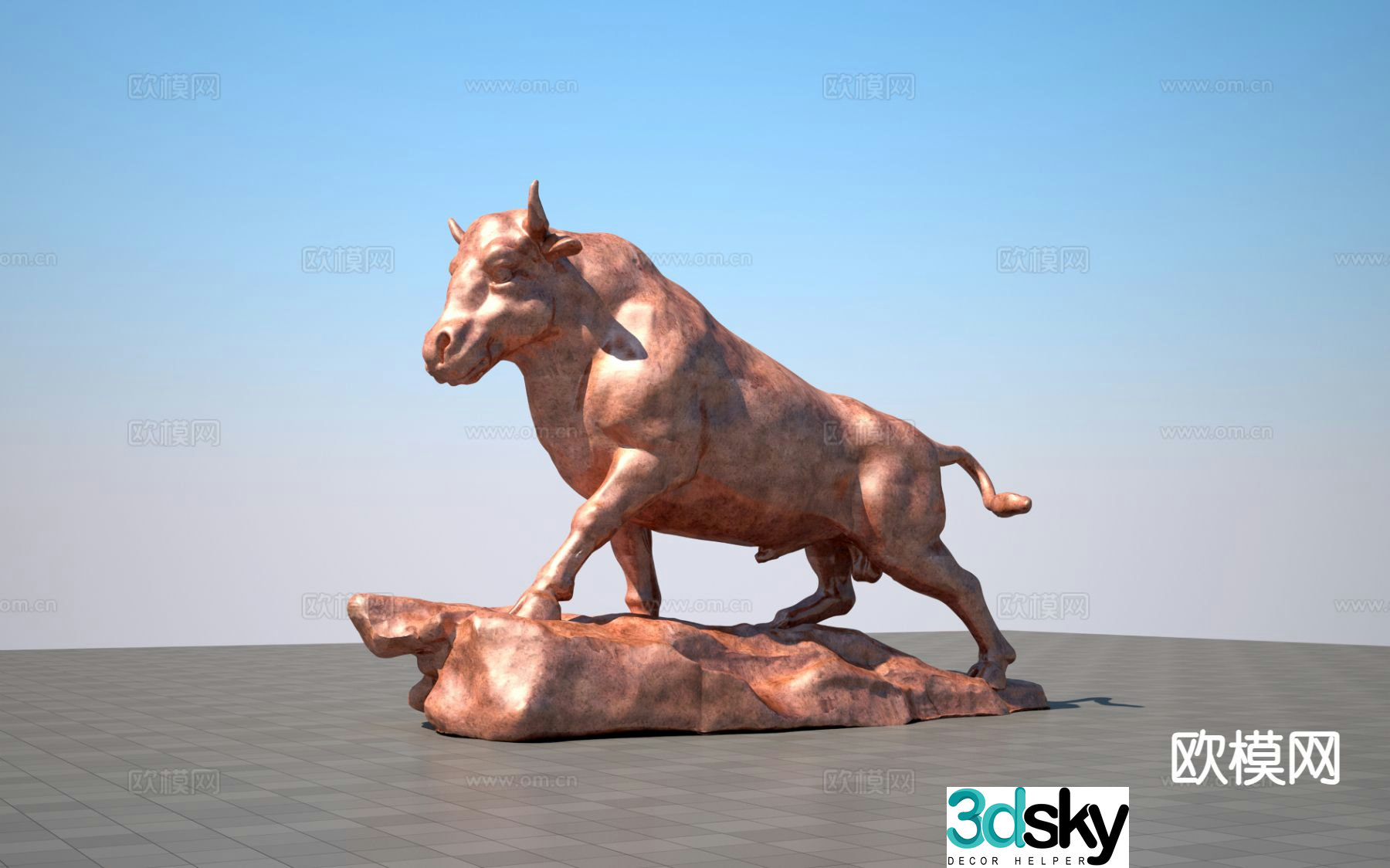Pioneer Cow Sculpture 3D Model