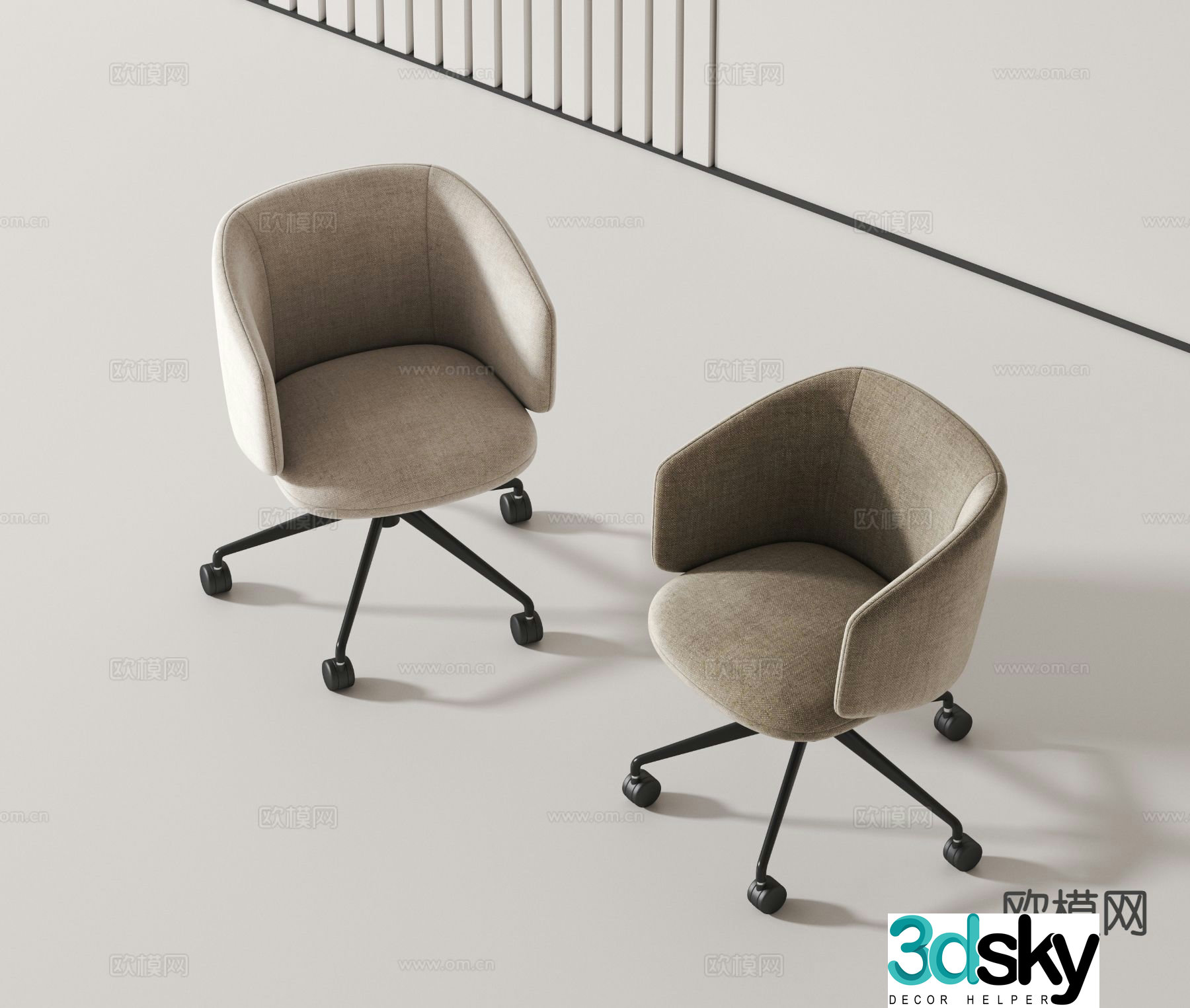 Modern office chair swivel chair single chair 3d model