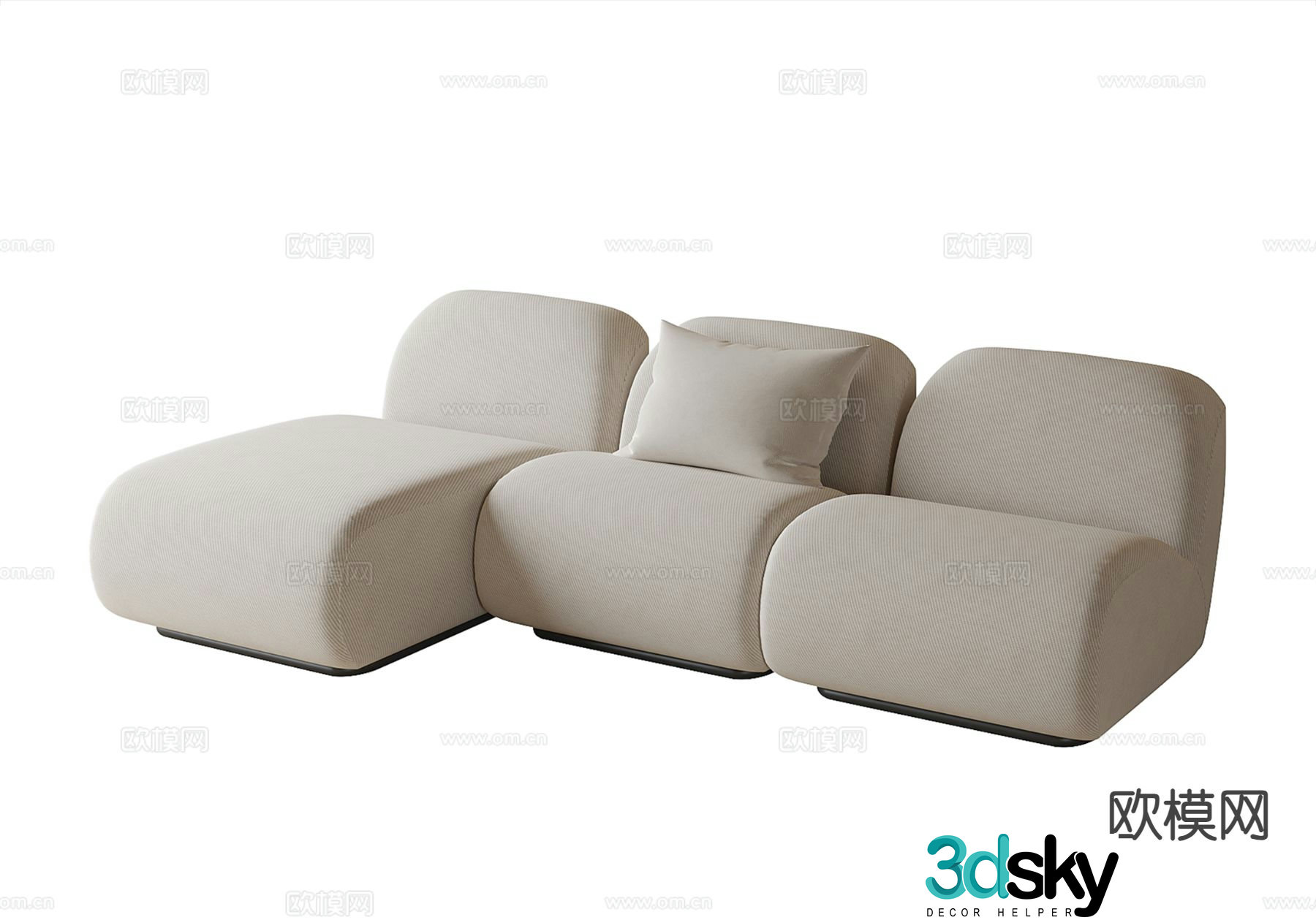 Modern multi-seater sofa corner sofa 3d model