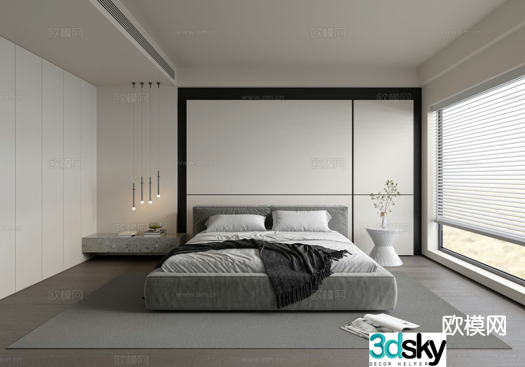 Modern master bedroom bedroom 3d model