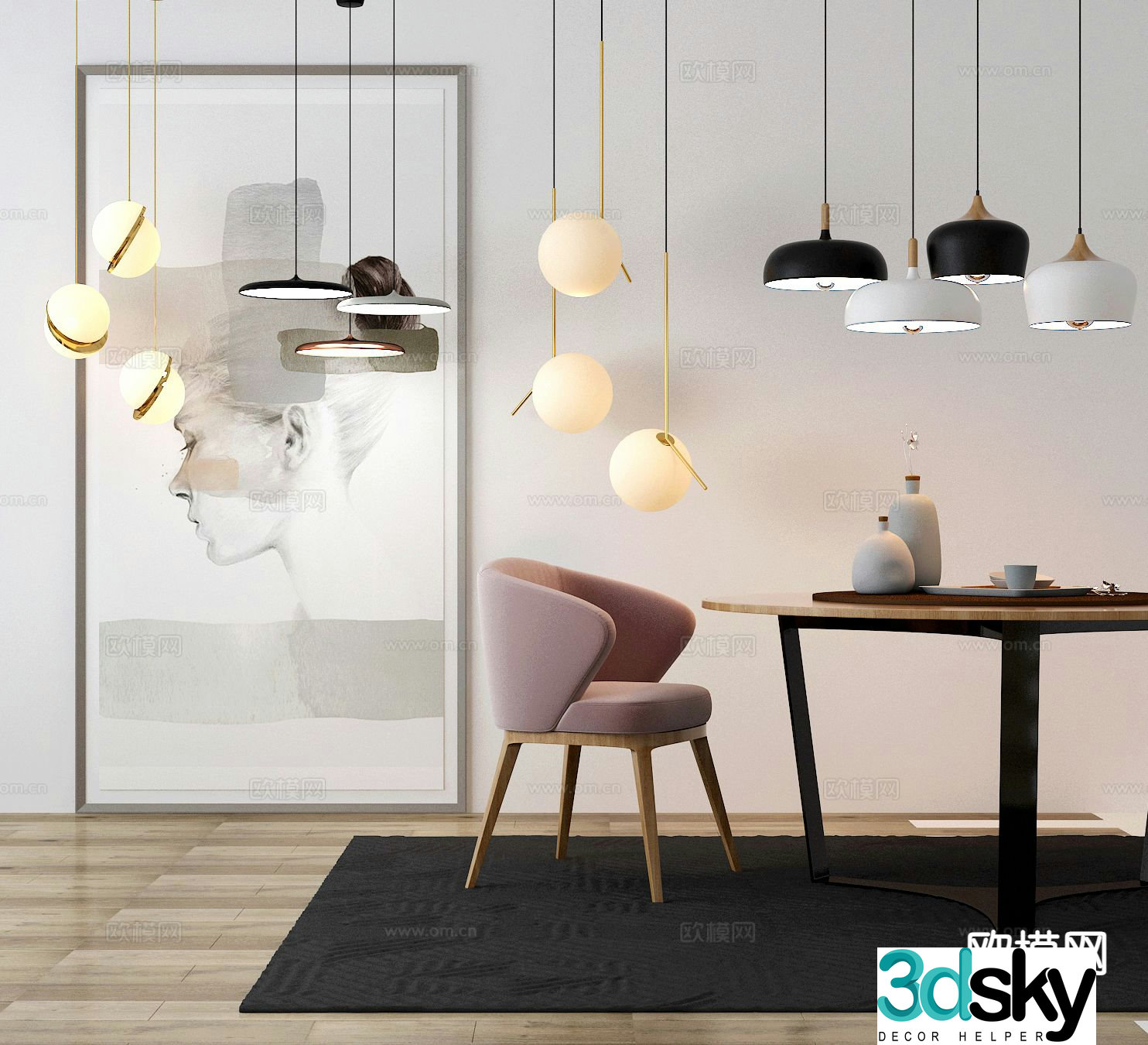 Modern chandelier 3d model