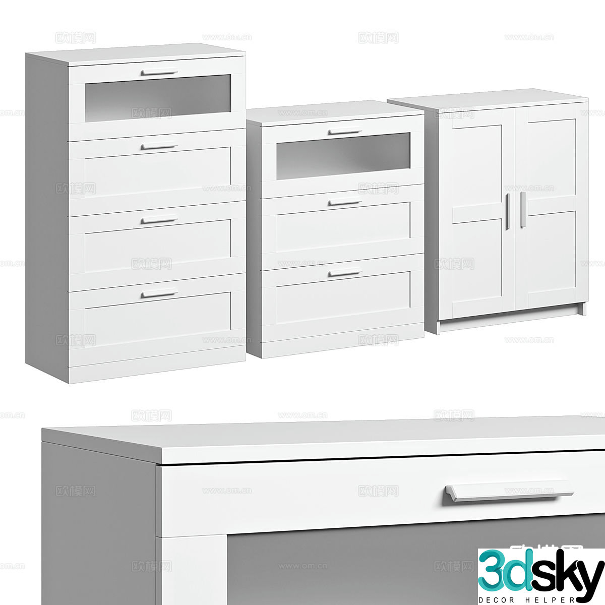 Modern side cabinet chest 3d model