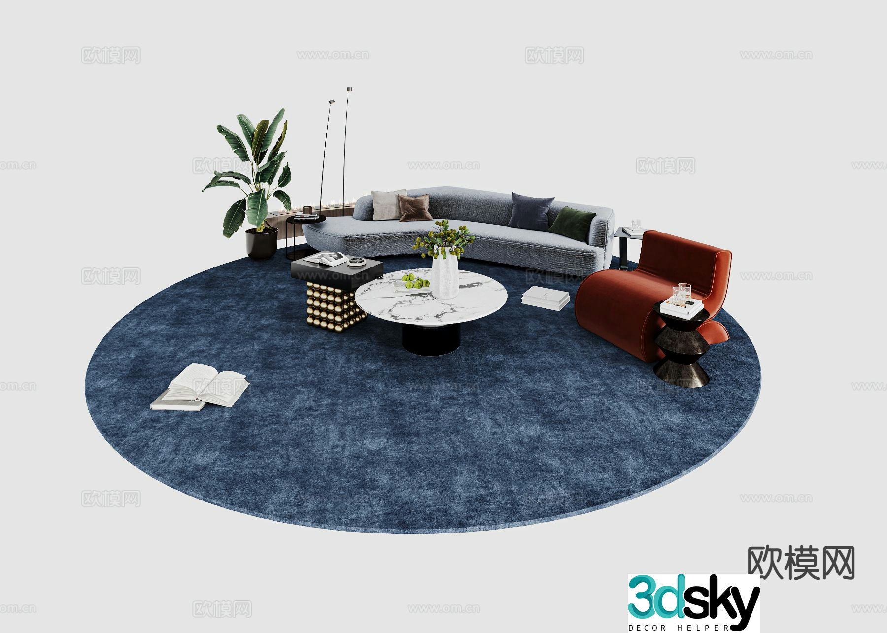Modern sectional sofa 3d model