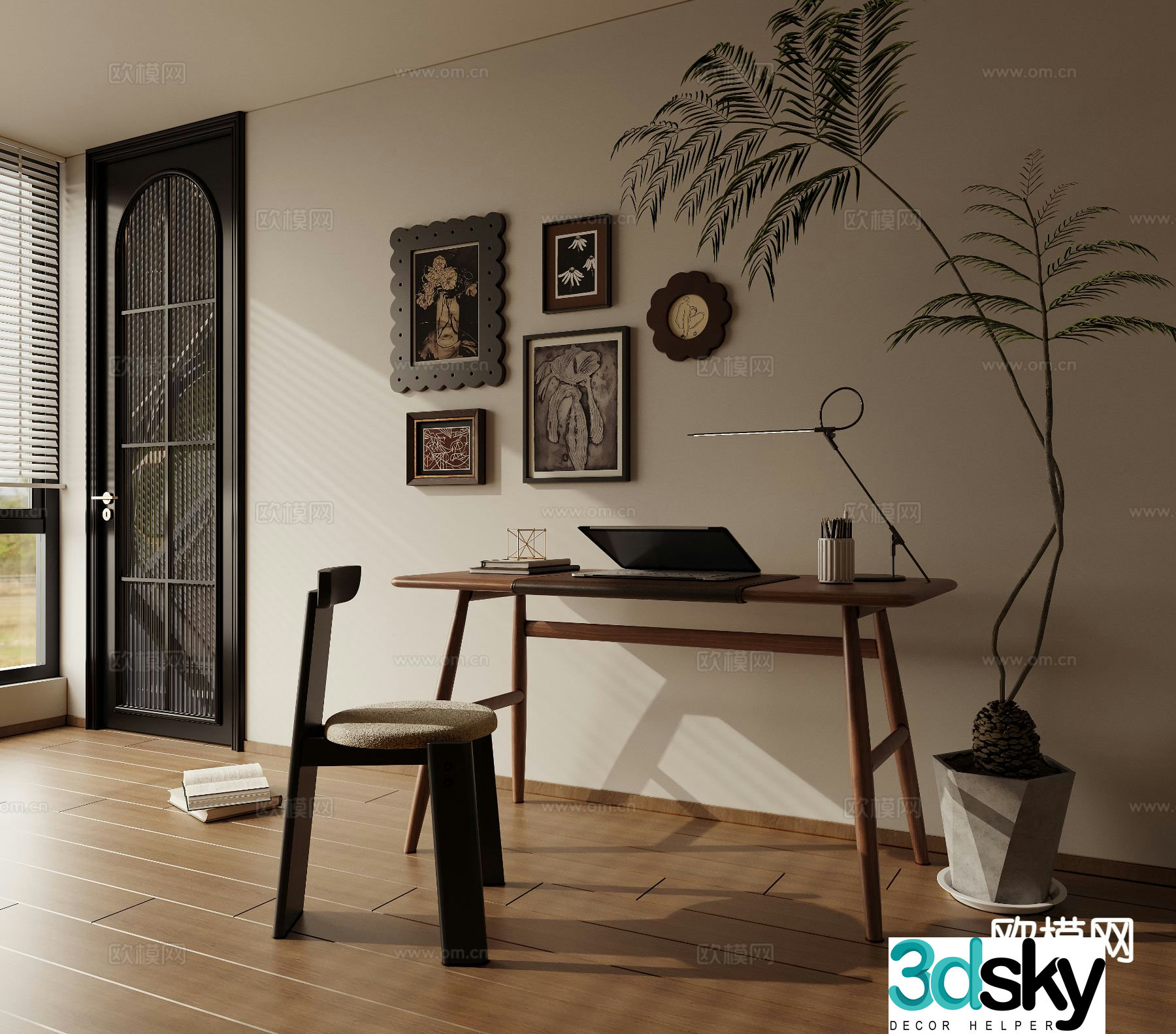 Medieval style desk desk 3d model