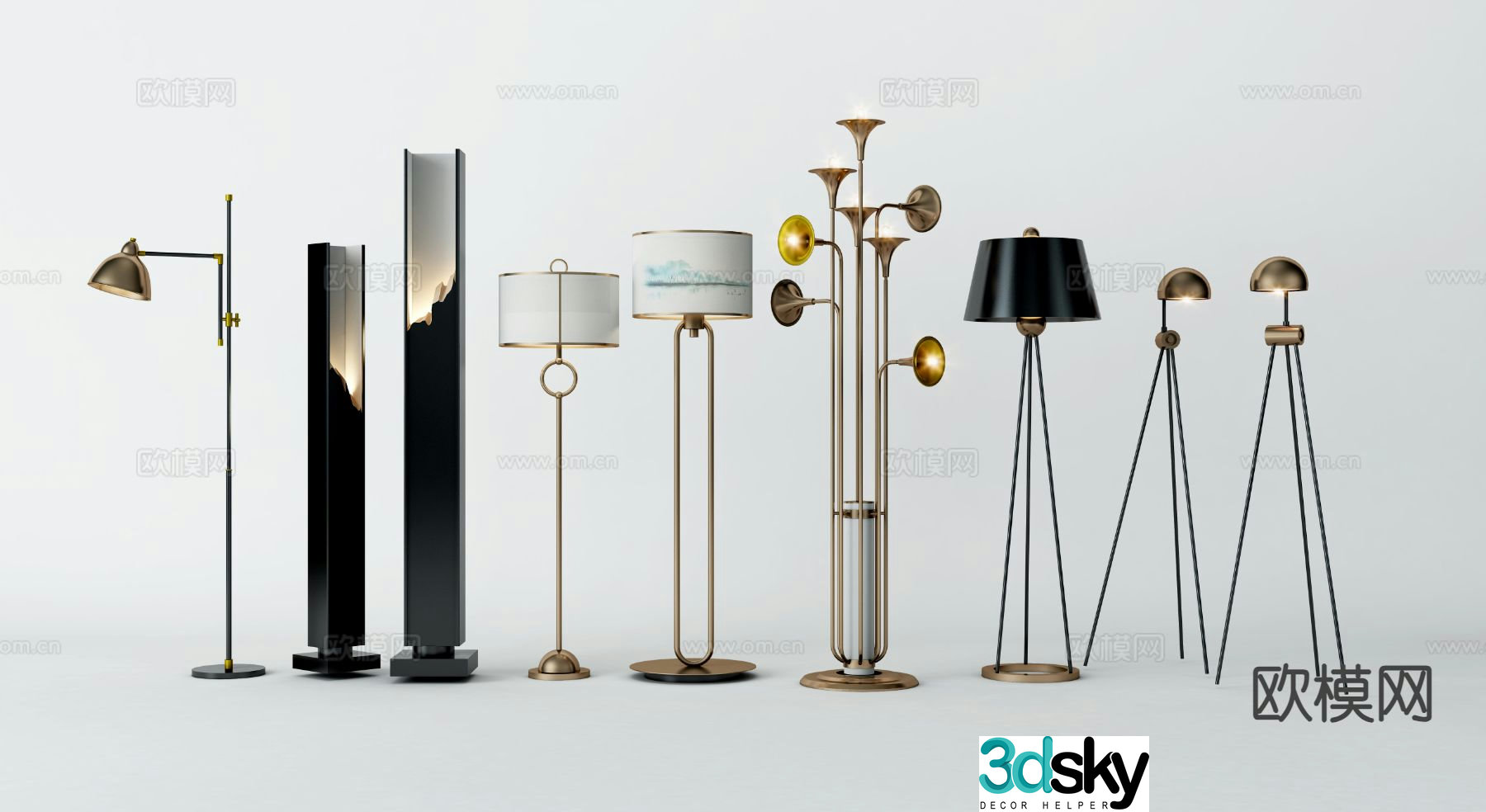 New Chinese style floor lamp 3d model