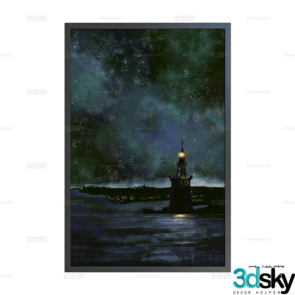 NC Design starry sky hanging painting decorative painting 3d model