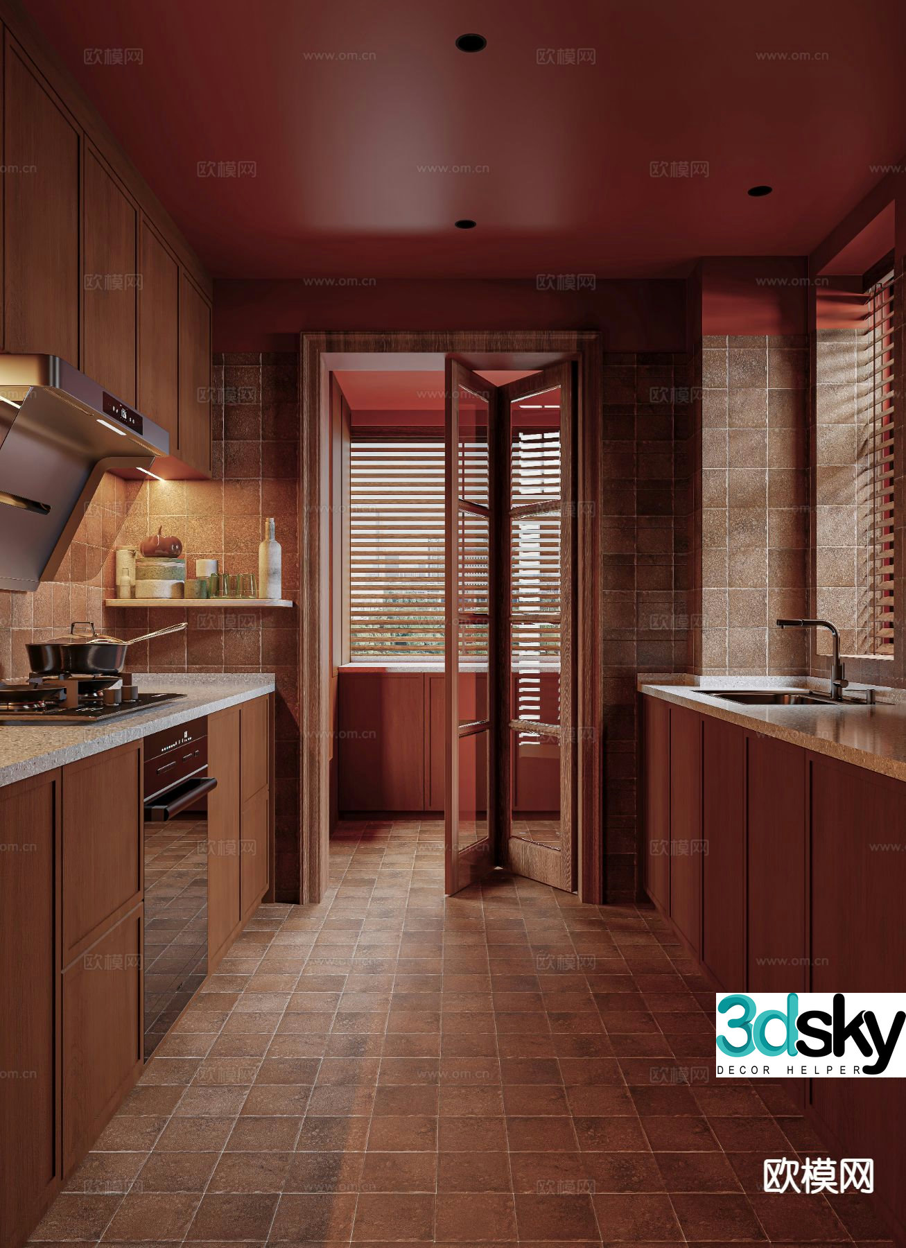 wabi-sabi kitchen cabinet 3d model