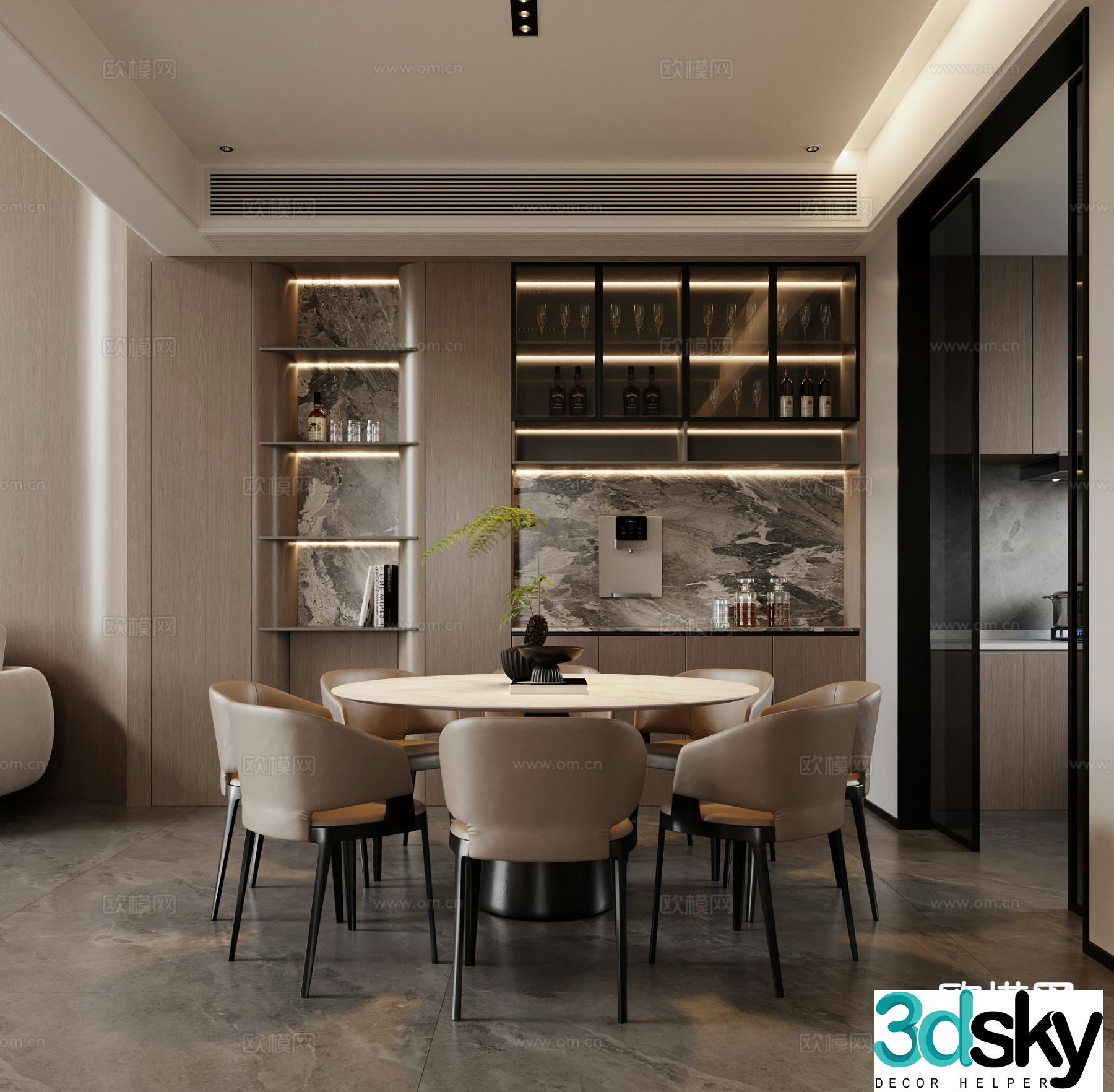 Modern restaurant 3d model