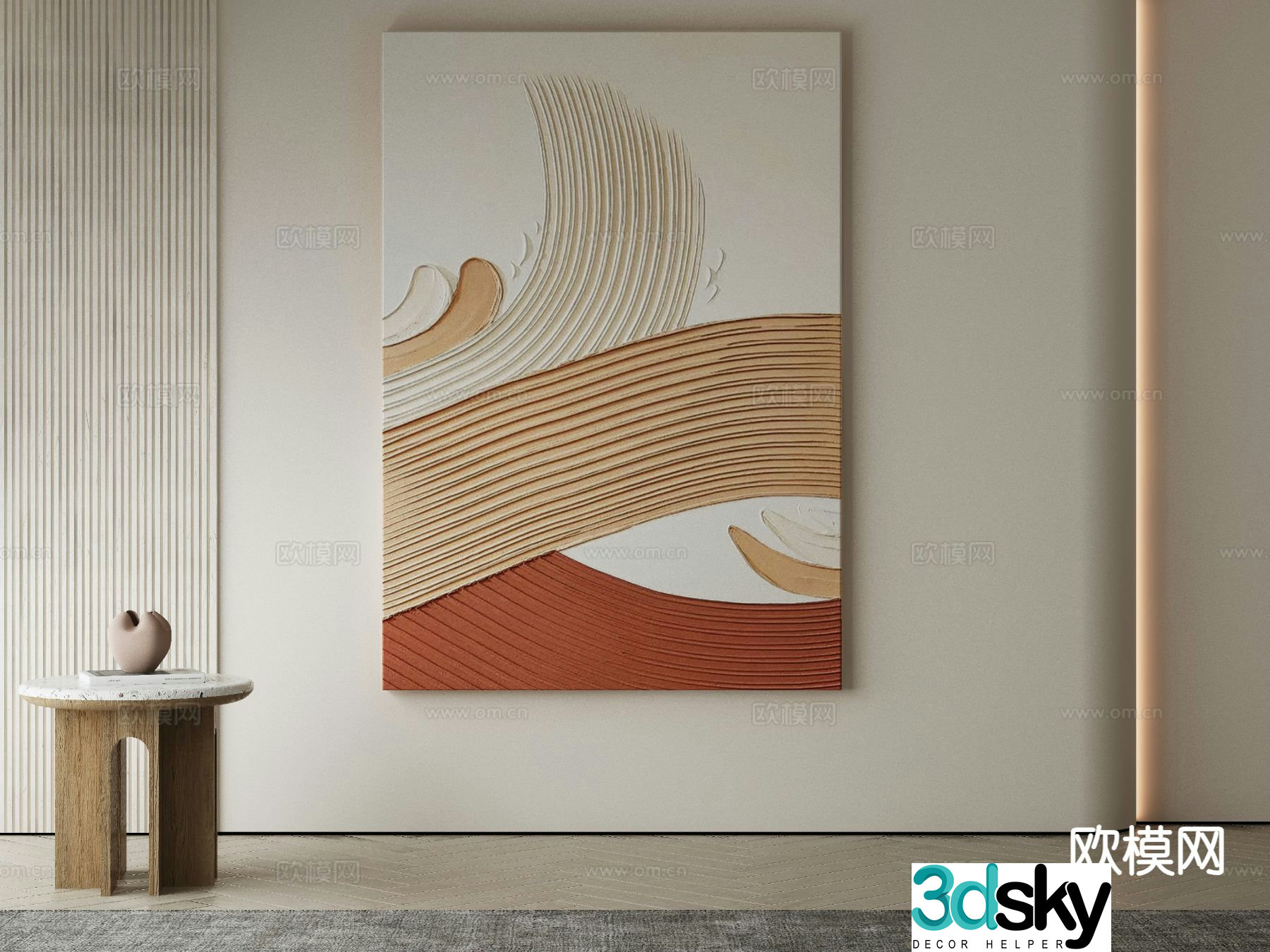 Modern decorative painting texture painting abstract painting 3d model