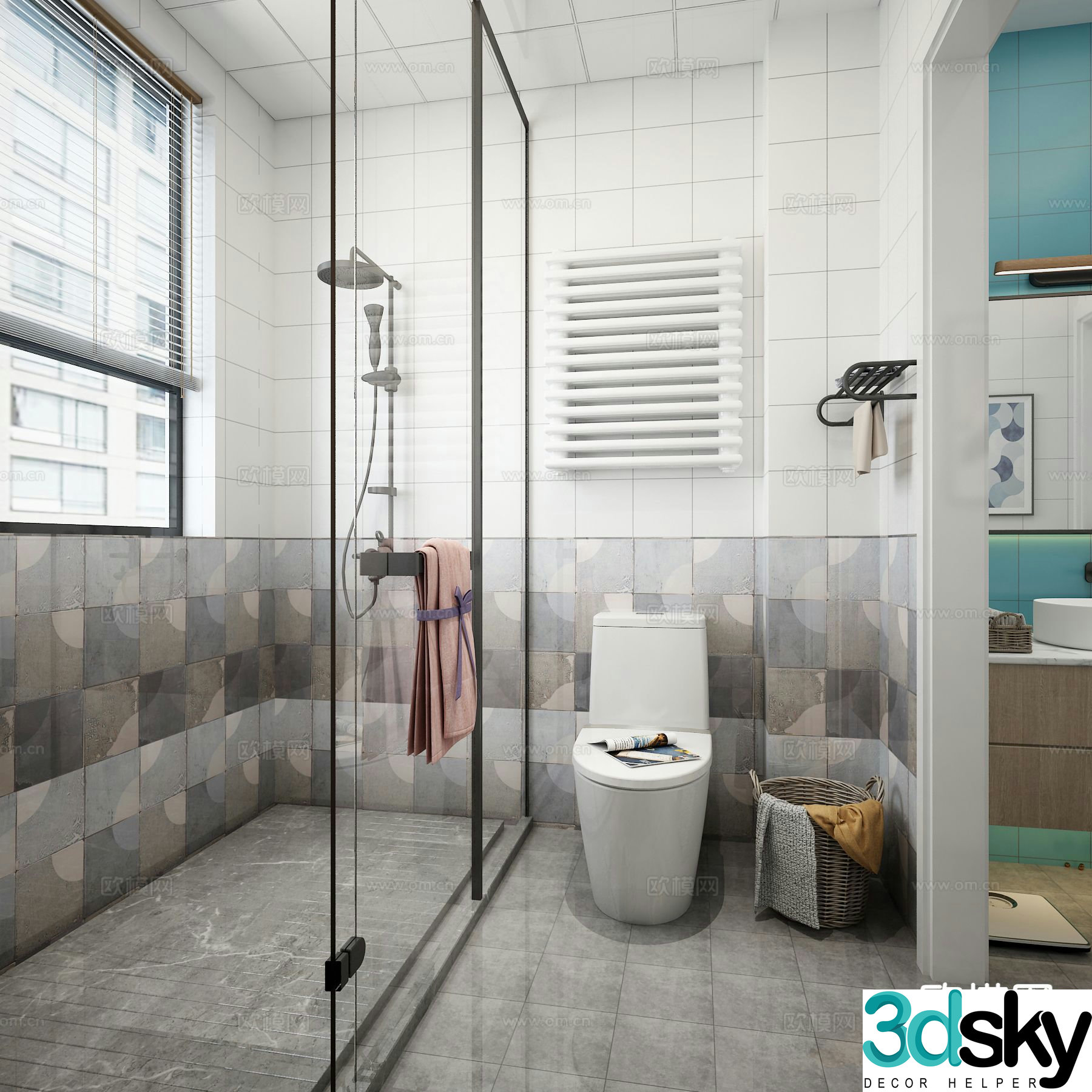 Nordic toilet bathroom toilet 3d model