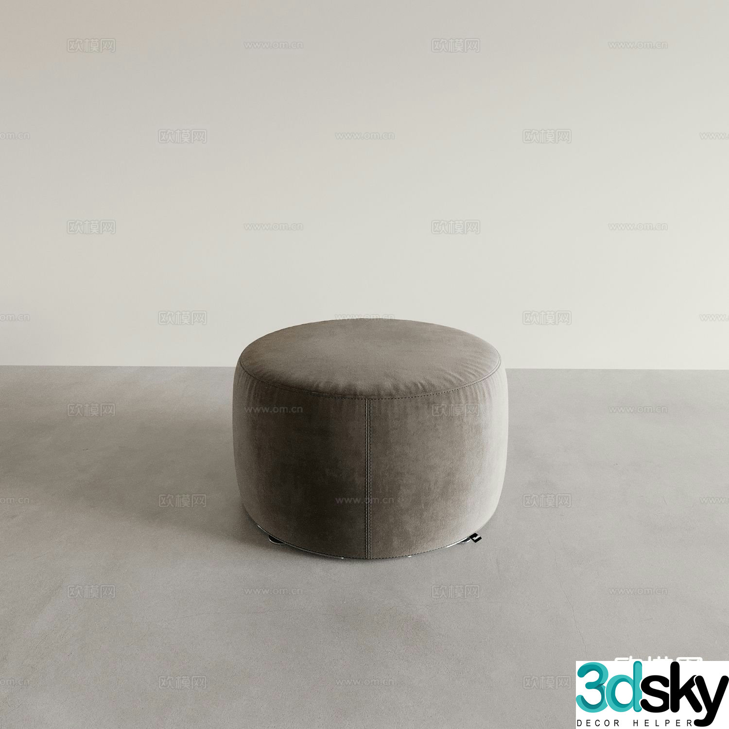 French round stool shoe changing stool sofa stool 3D model