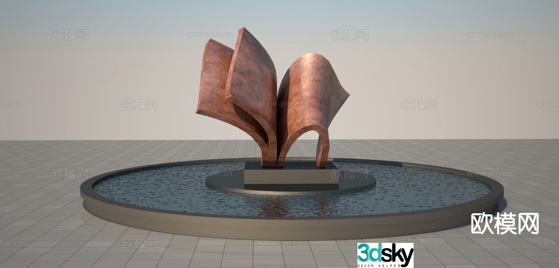 Scroll Sculpture Campus Sculpture 3D Model