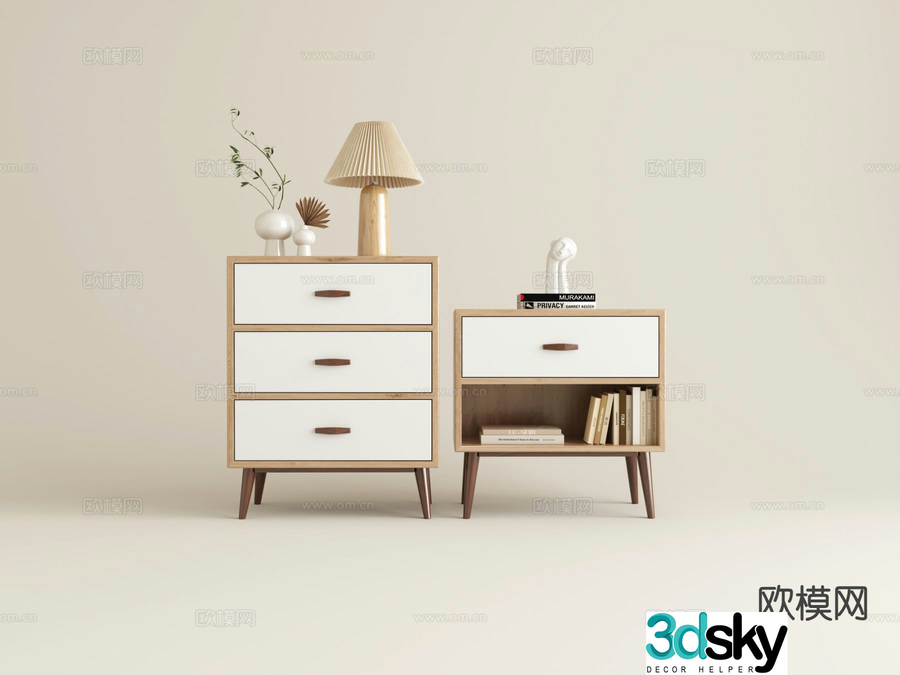 Modern bedside table 3d model
