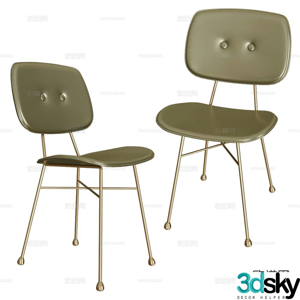 Moooi Italian chair dining chair 3d model