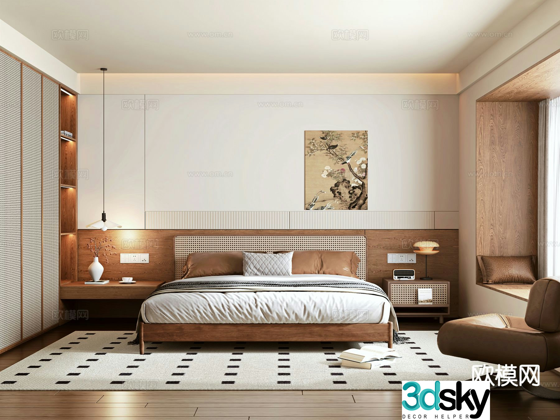 Medieval style bedroom master bedroom 3d model