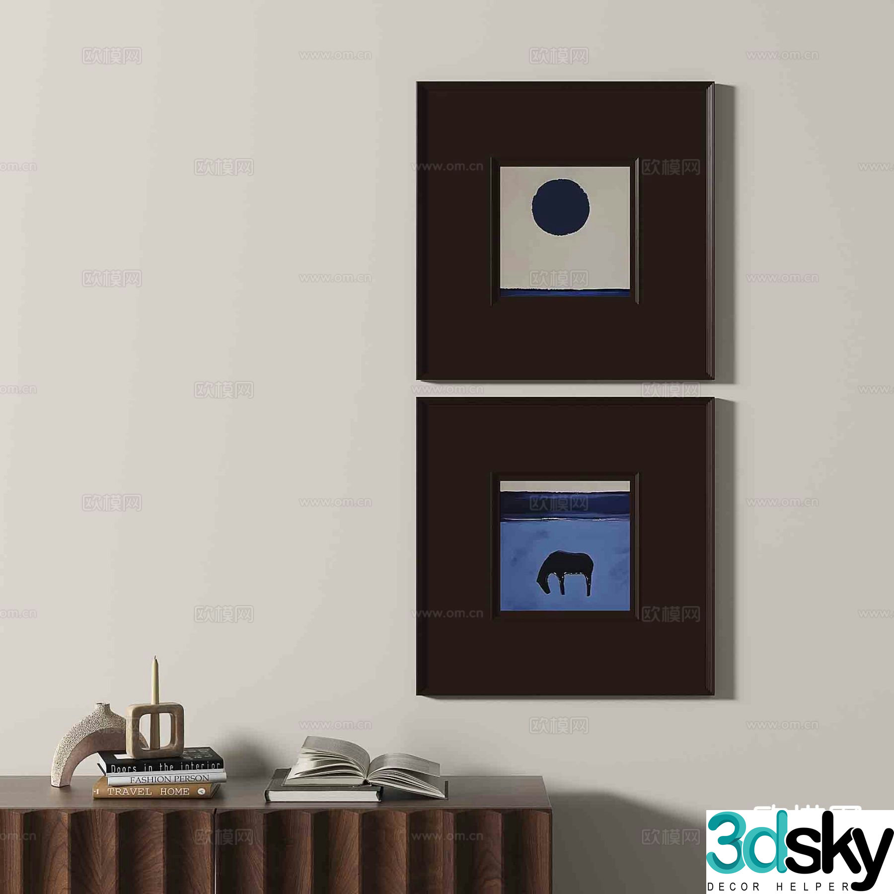 Medieval style hanging painting decorative painting 3d model