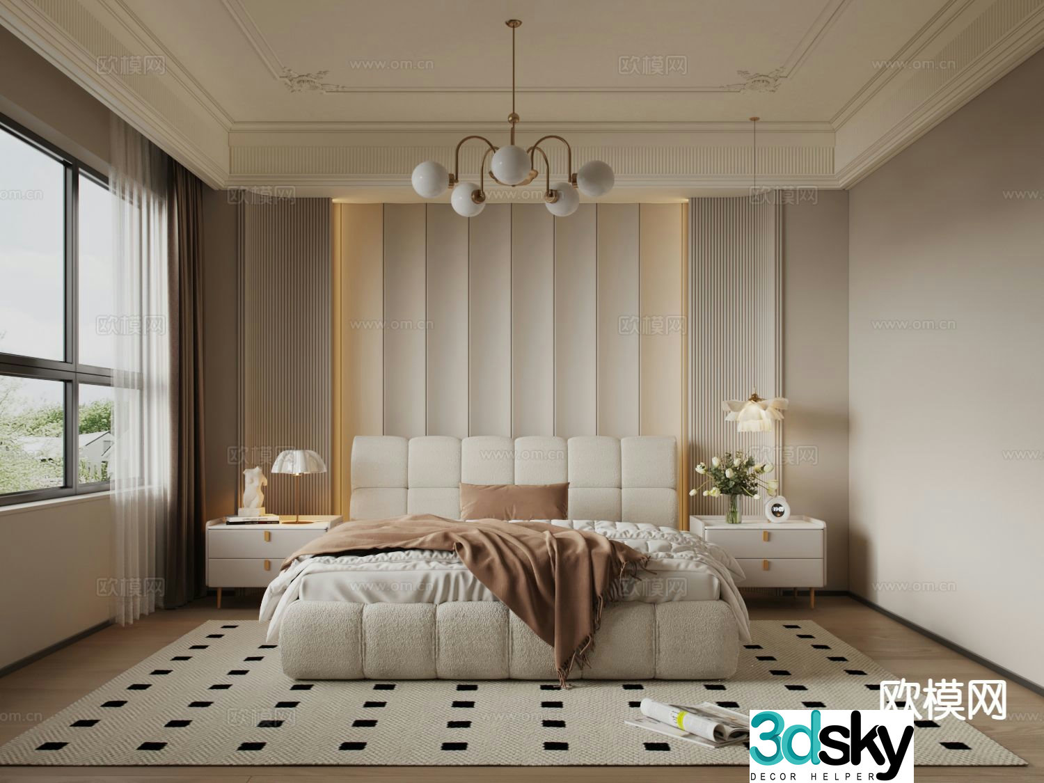 French master bedroom bedroom 3d model