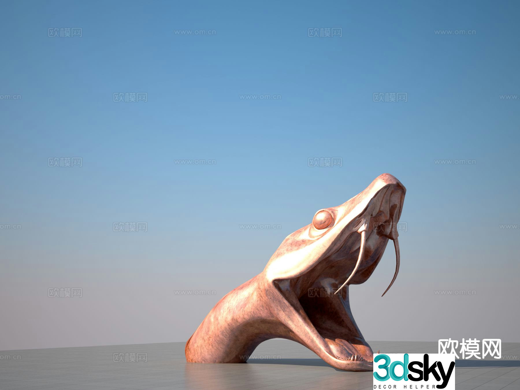 Snake head sculpture 3d model