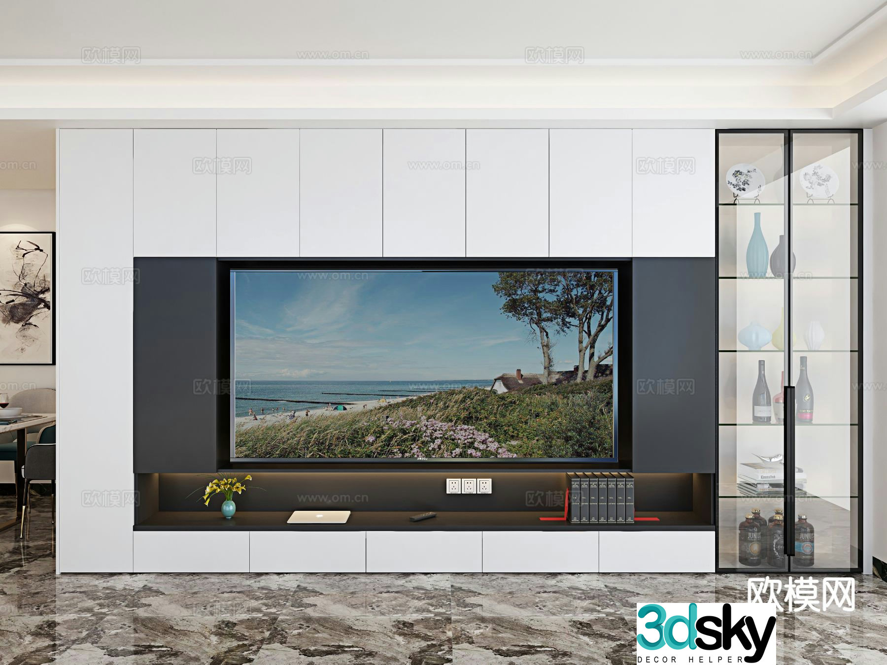 Integrated TV cabinet 3D model
