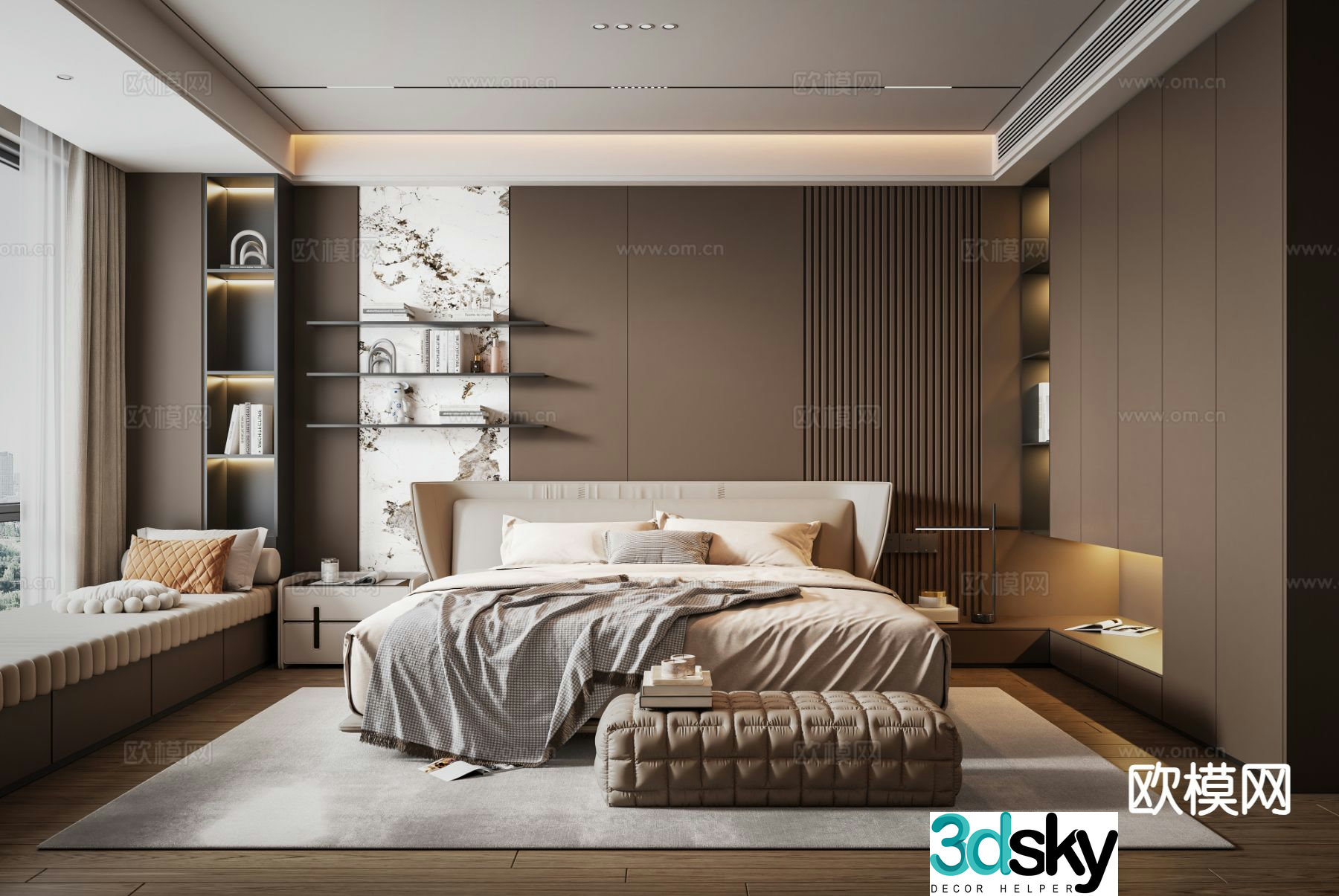 Italian style bedroom master bedroom 3d model