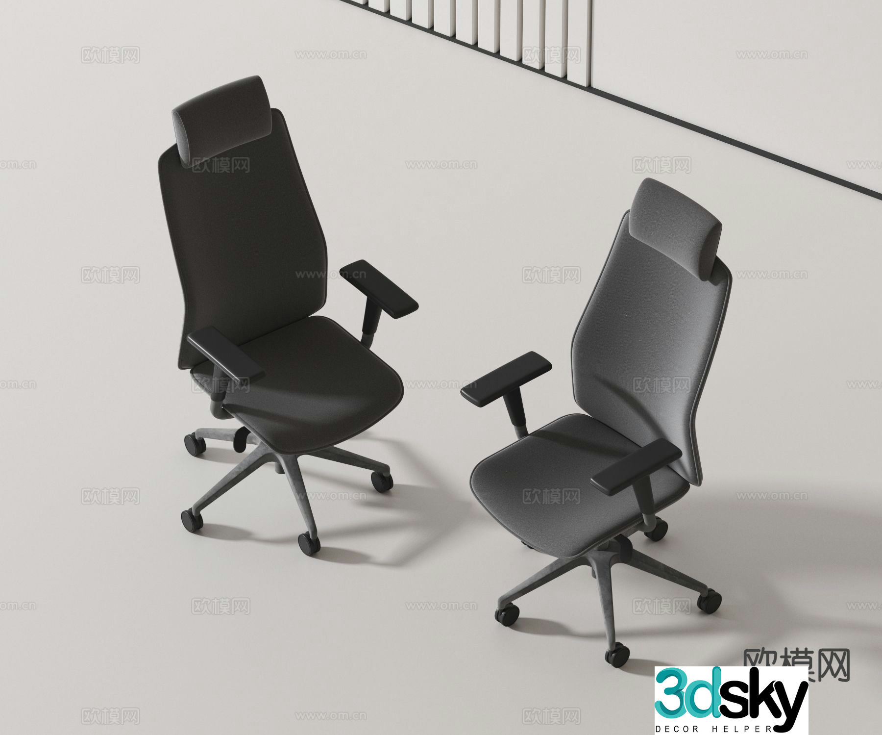 Modern office chair staff chair armchair single chair 3d model