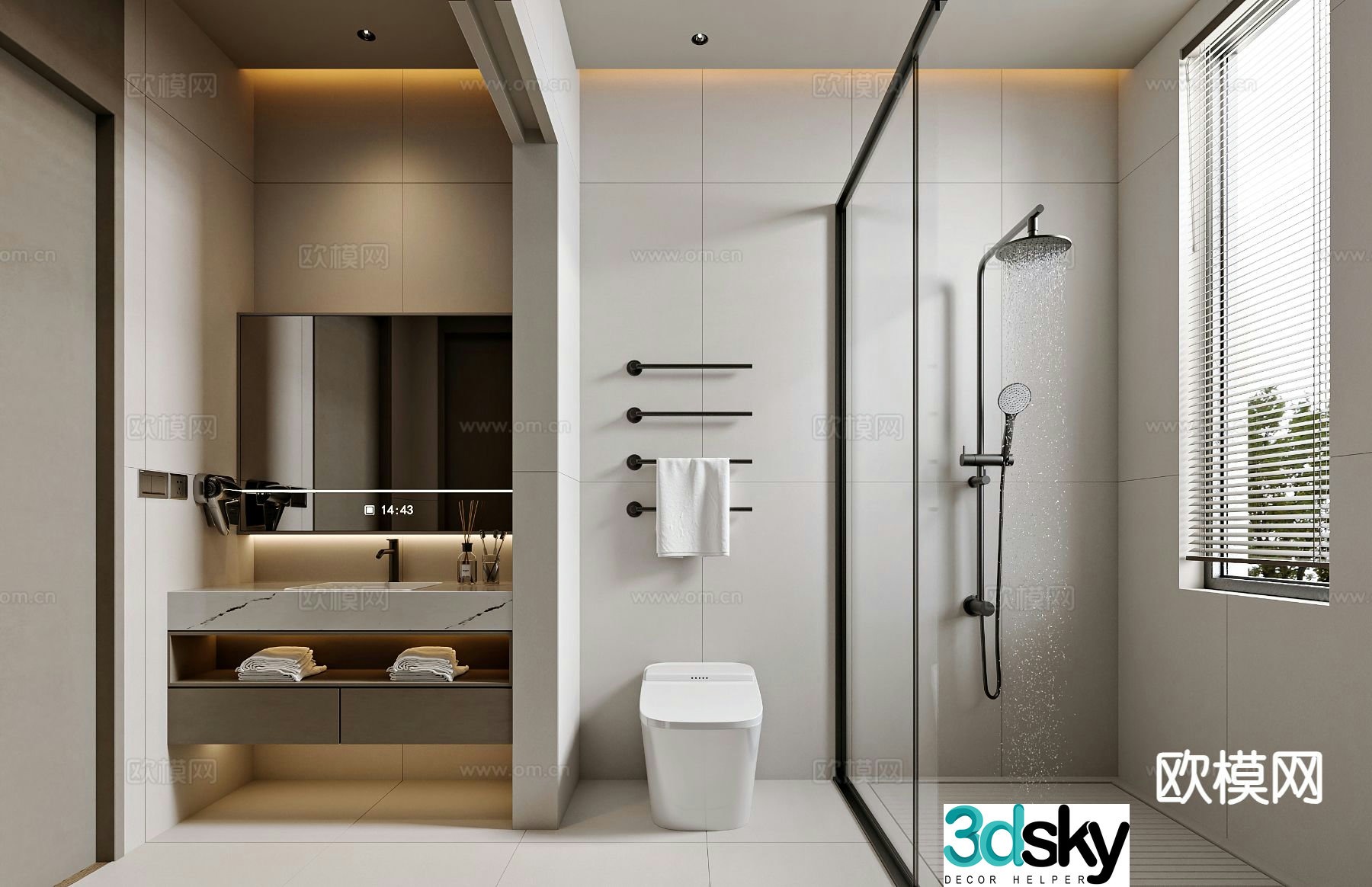 Modern bathroom bathroom 3d model