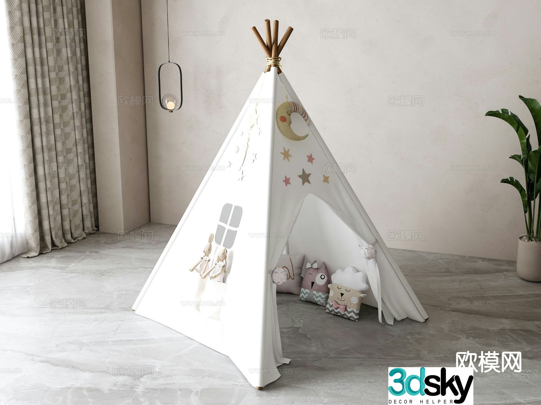 Modern children’s tent 3d model