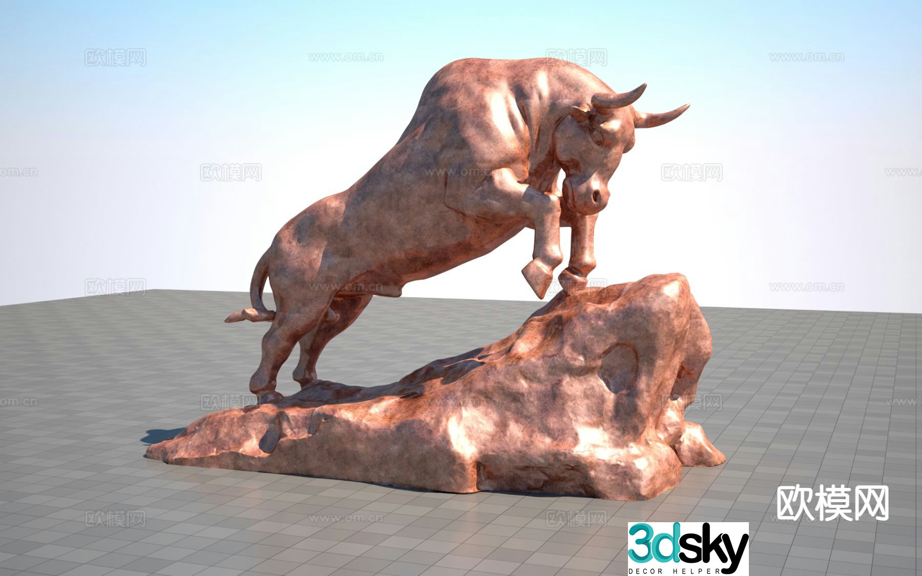 Pioneer Cow Sculpture 3D Model