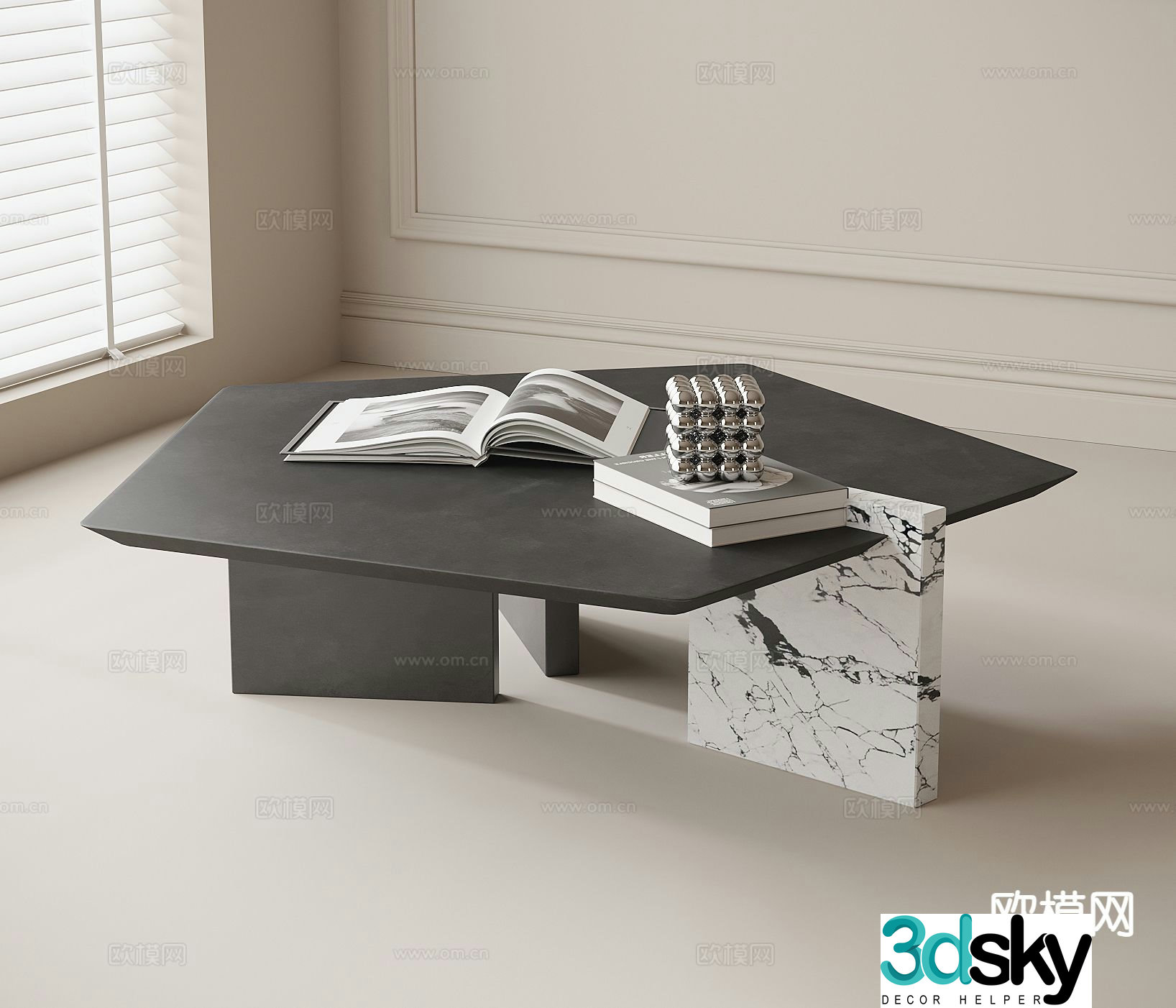 Modern special-shaped coffee table 3d model