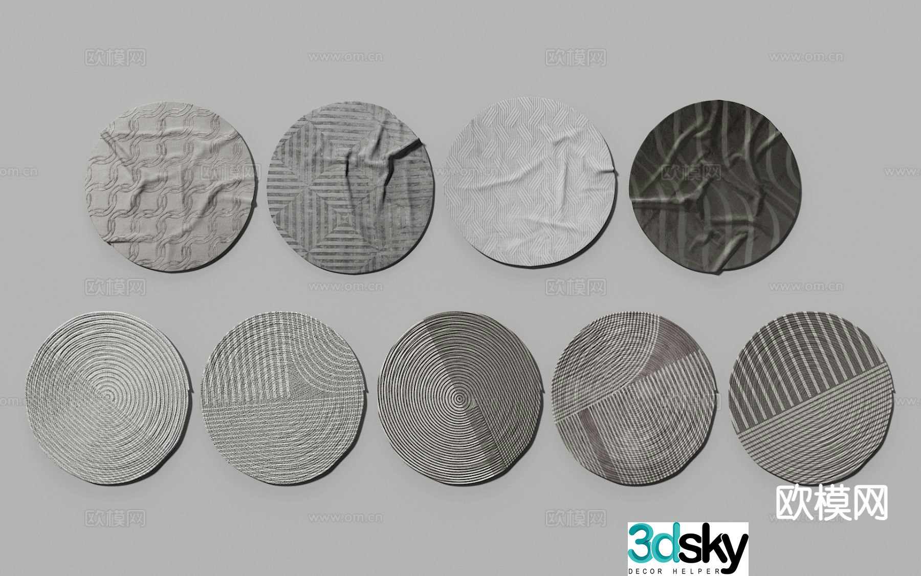 Modern carpet round carpet 3d model