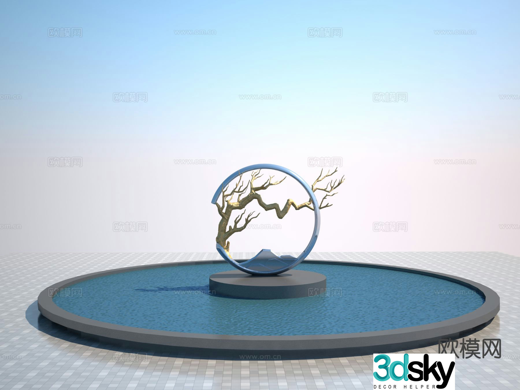Art branch sculpture 3d model
