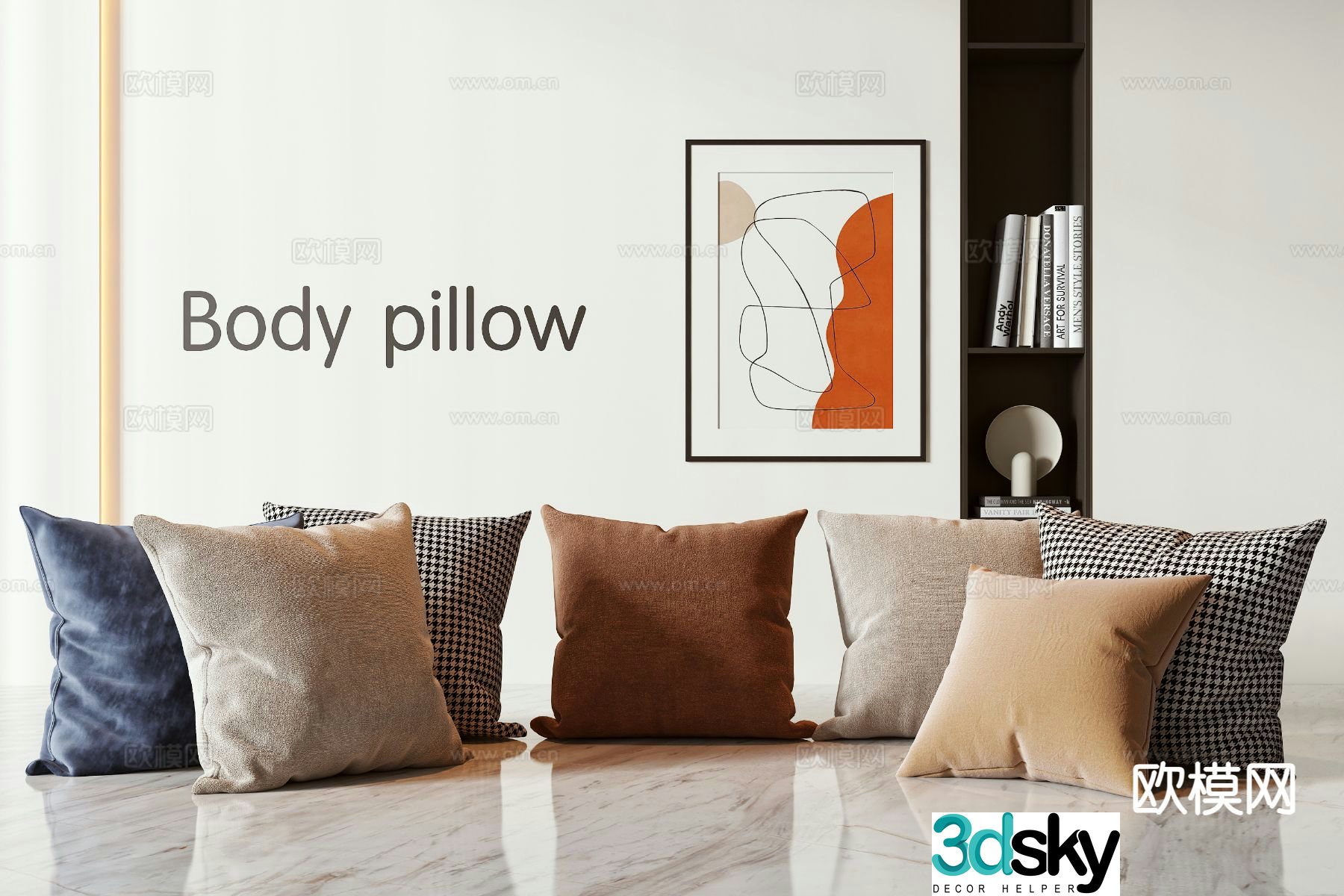Modern pillow square pillow pillow 3d model