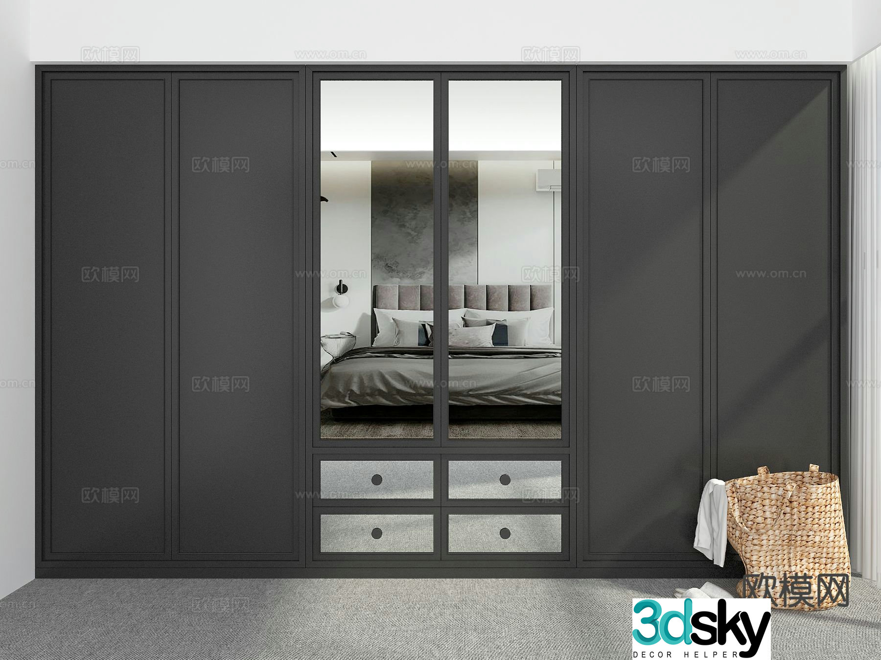 modern wardrobe wardrobe 3d model
