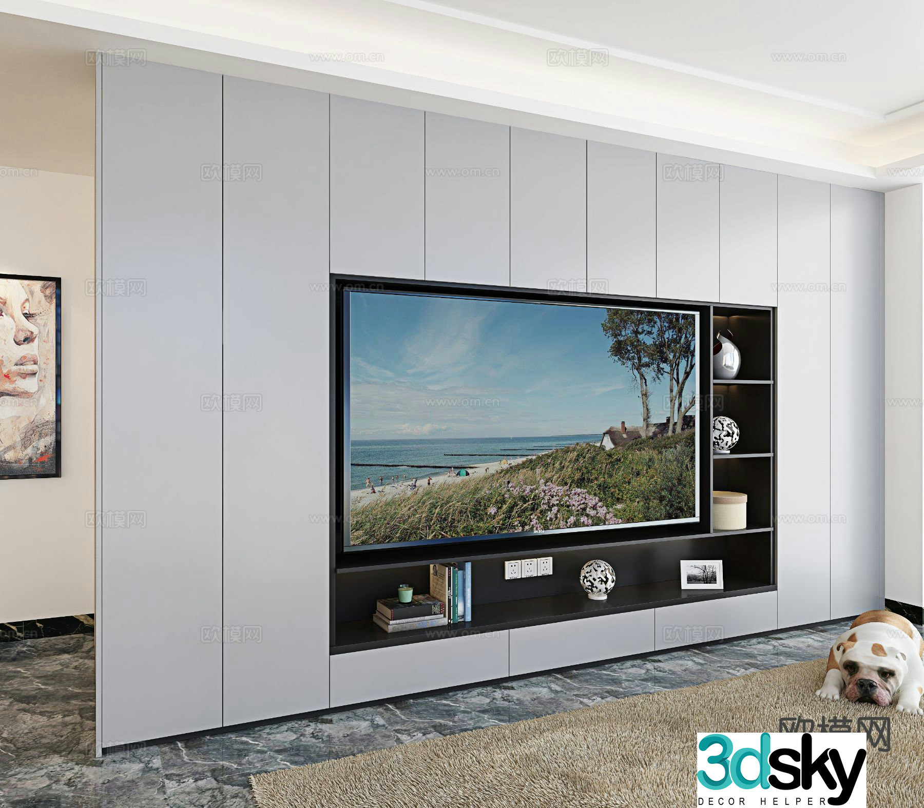 Integrated TV cabinet 3D model