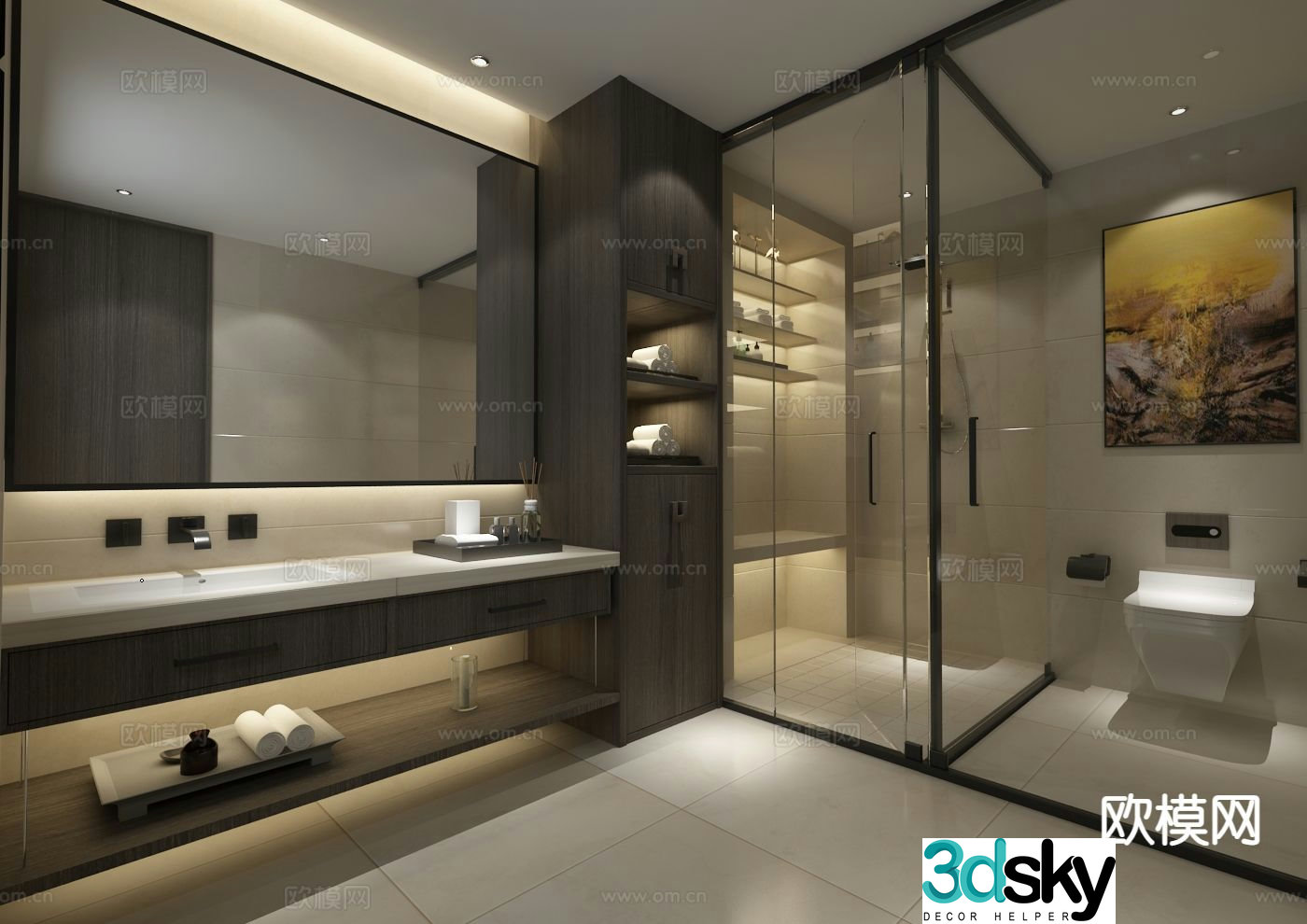 Modern bathroom bathroom toilet 3d model