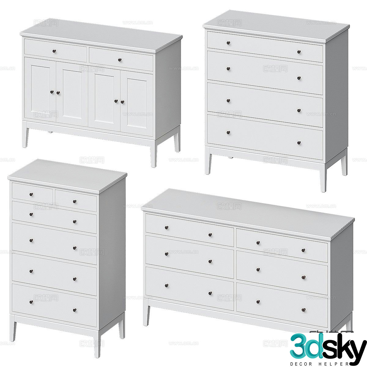 Modern side cabinet chest 3d model