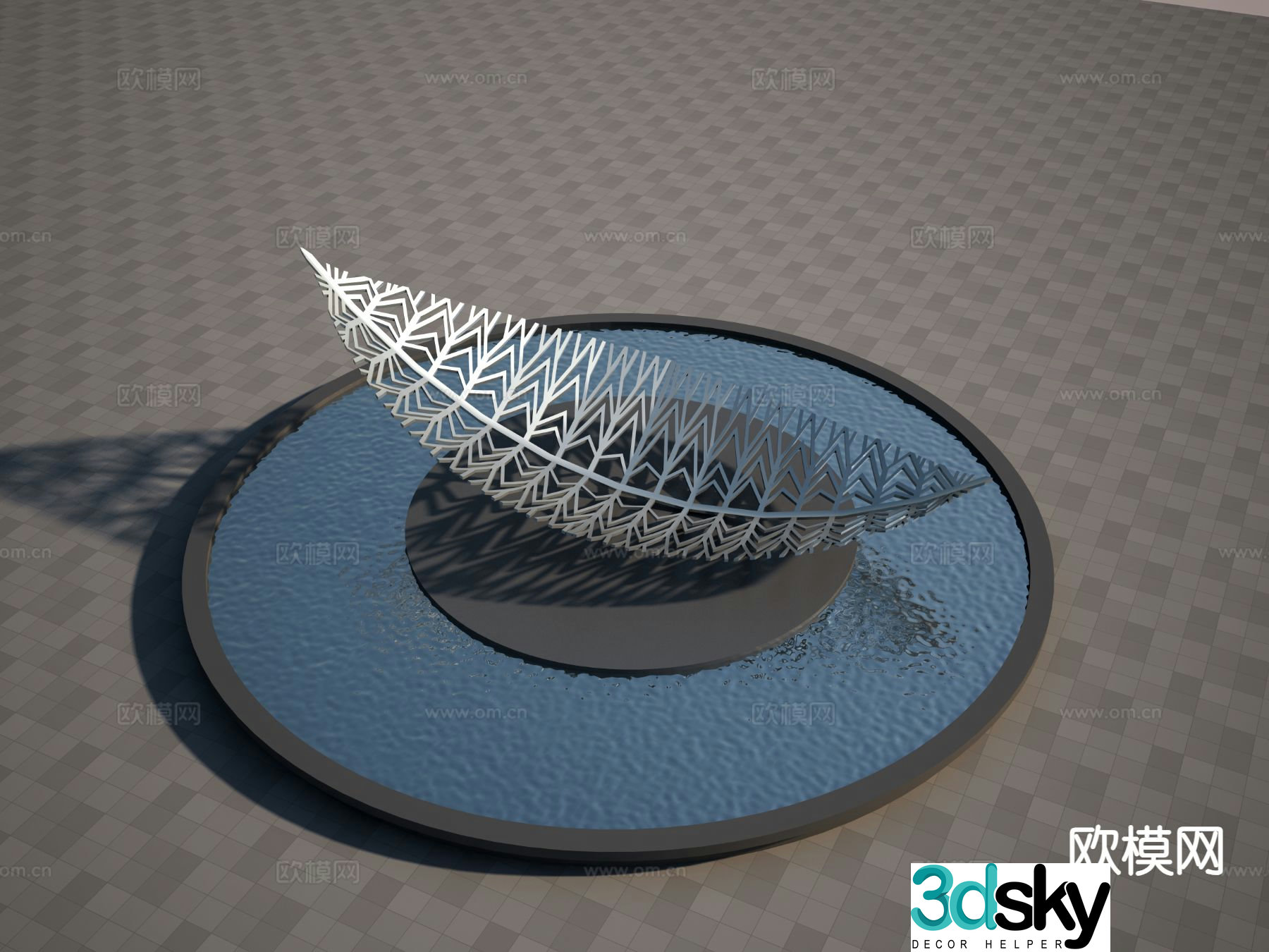 Hollow leaf sculpture 3d model